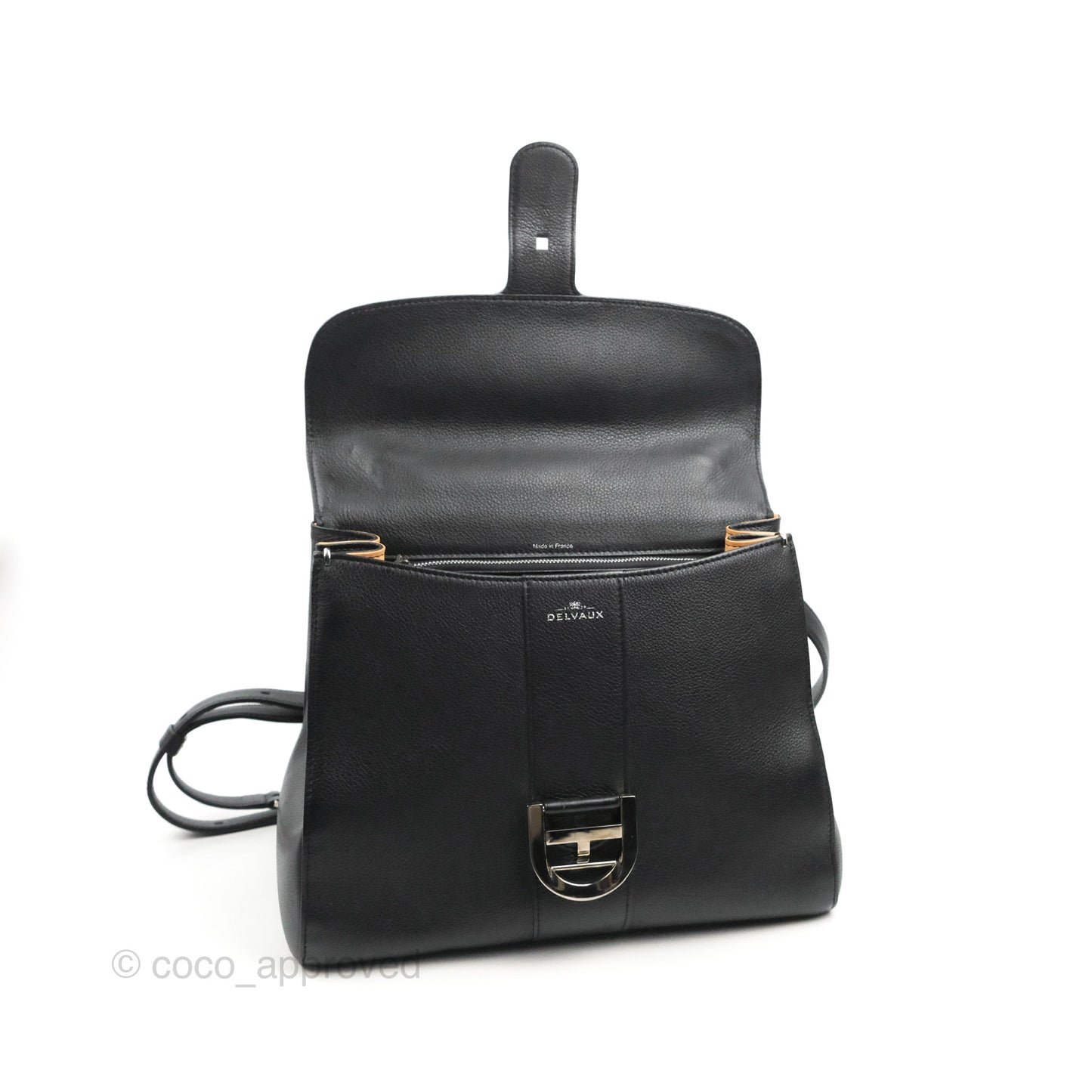 Delvaux Brillant MM Grained Calfskin Satchel Black