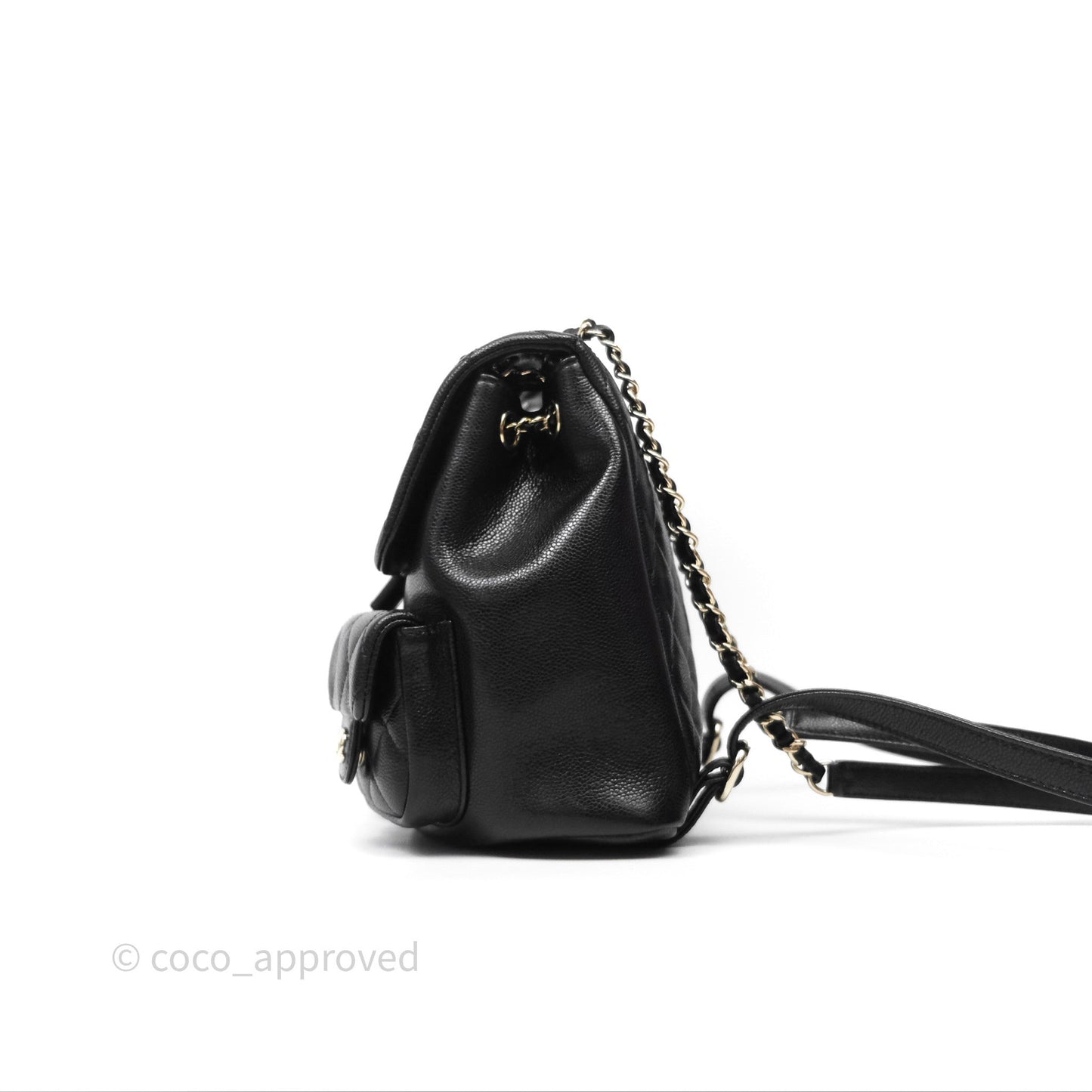 Chanel Duma Backpack Medium Black Caviar Gold Hardware