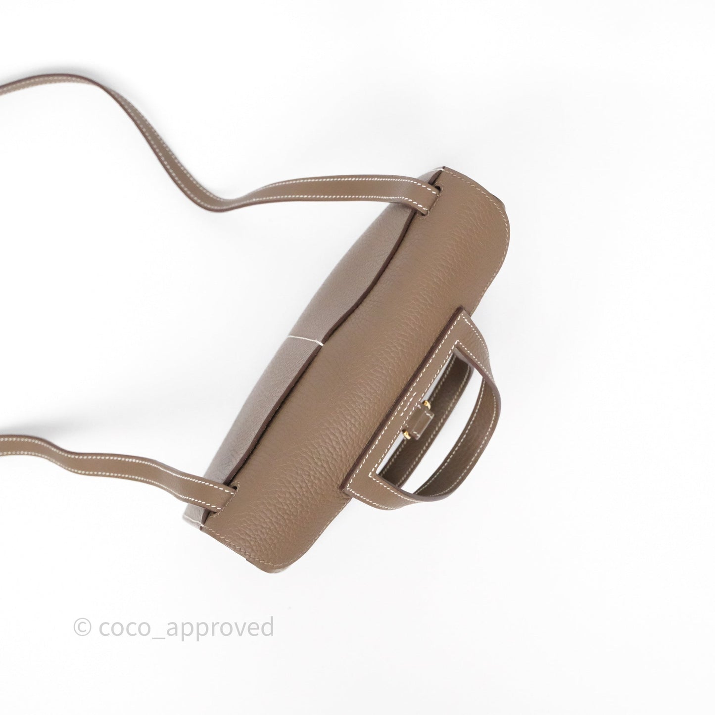 Hermès Halzan 25 Etoupe 18 Clemence Gold Hardware