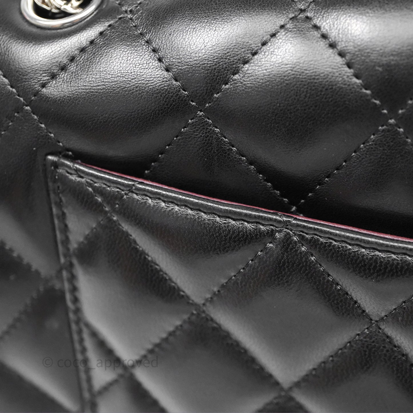 Chanel Jumbo Double Flap Black Lambskin Silver Hardware⁣⁣