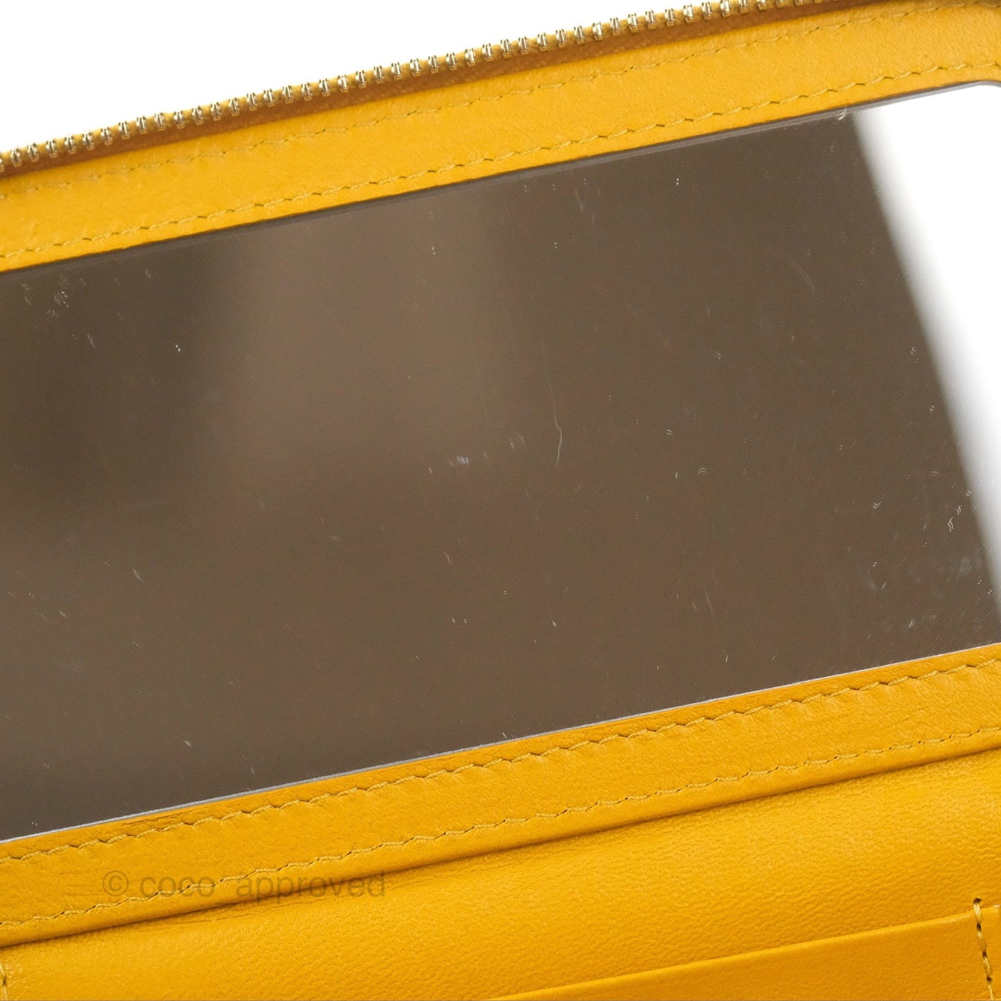 Chanel Vanity Rectangular Top Handle Yellow Lambskin Gold Hardware