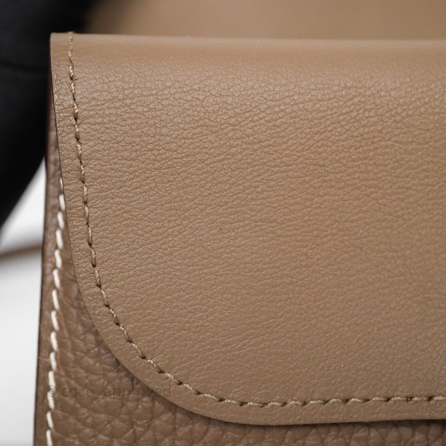 Hermès Halzan 25 Etoupe 18 Clemence Gold Hardware