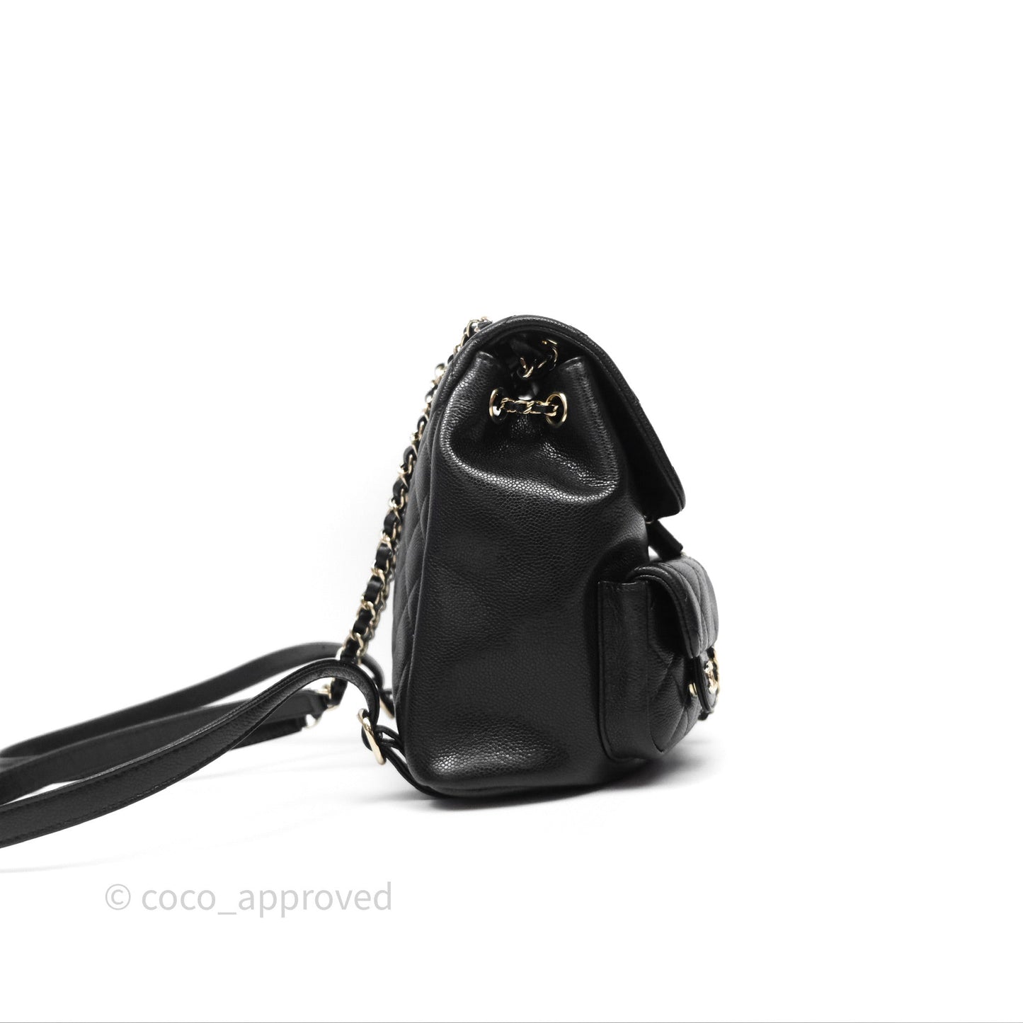 Chanel Duma Backpack Medium Black Caviar Gold Hardware