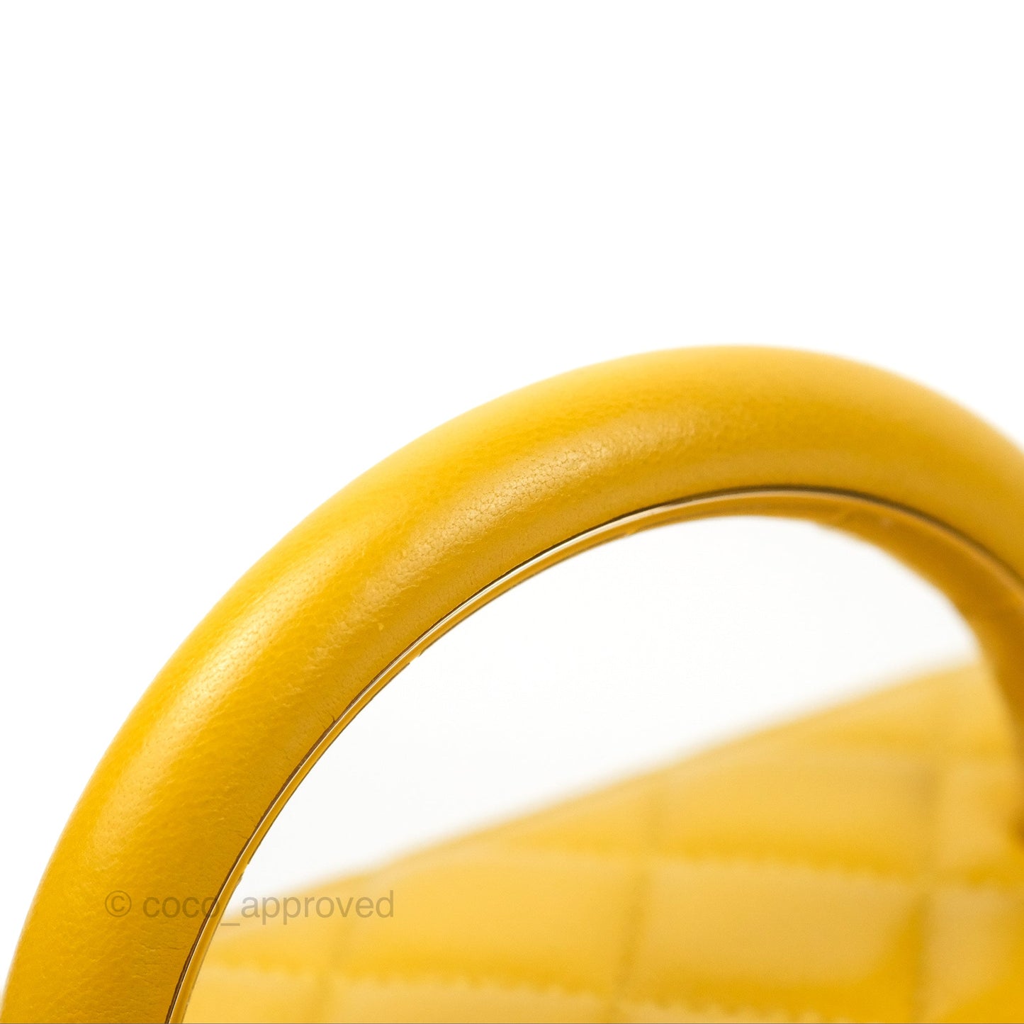 Chanel Vanity Rectangular Top Handle Yellow Lambskin Gold Hardware