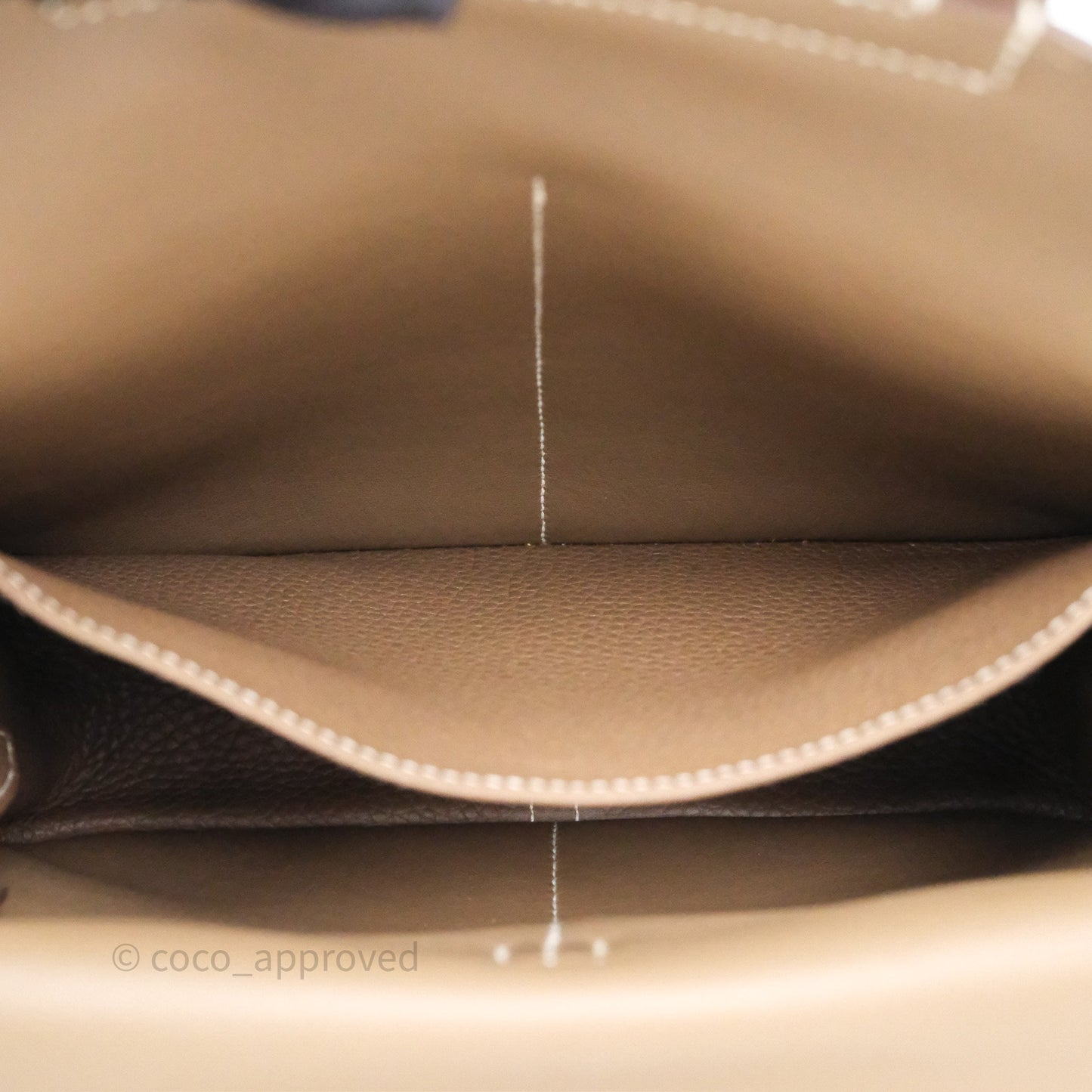 Hermès Halzan 25 Etoupe 18 Clemence Gold Hardware