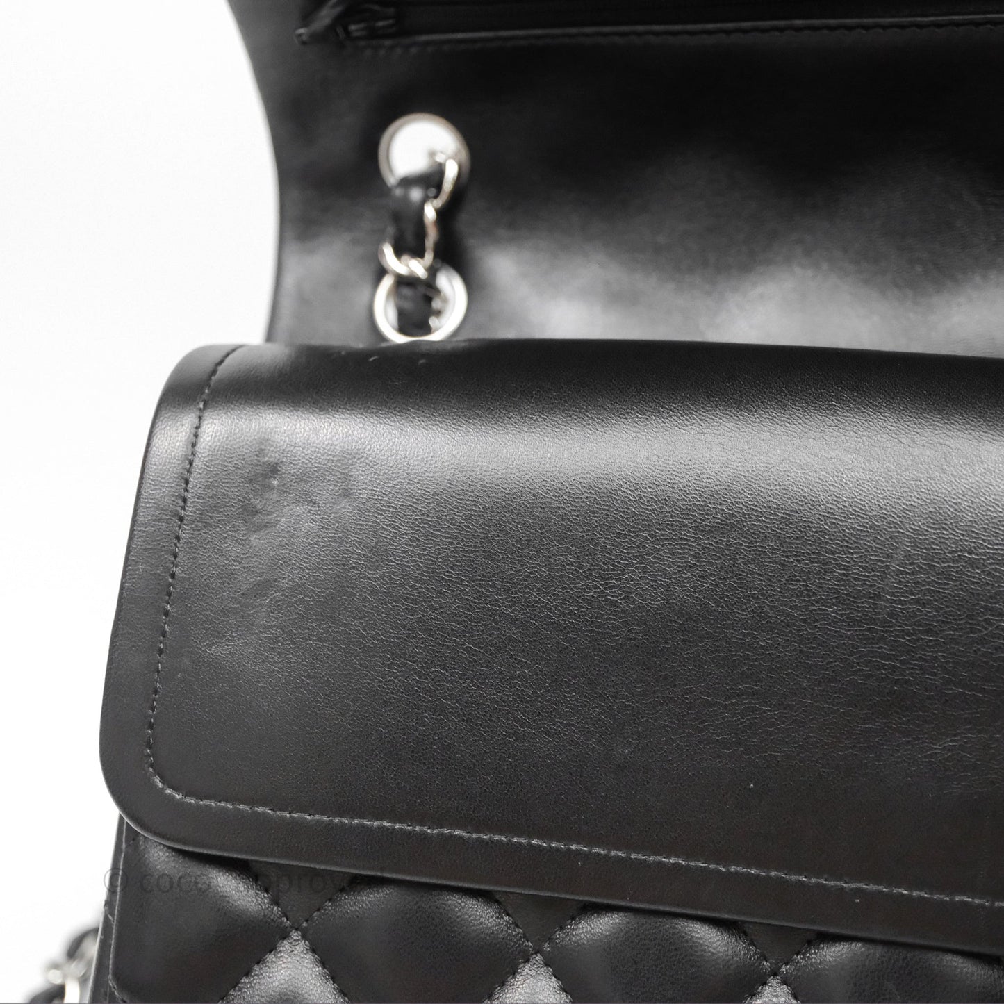 Chanel Jumbo Double Flap Black Lambskin Silver Hardware⁣⁣