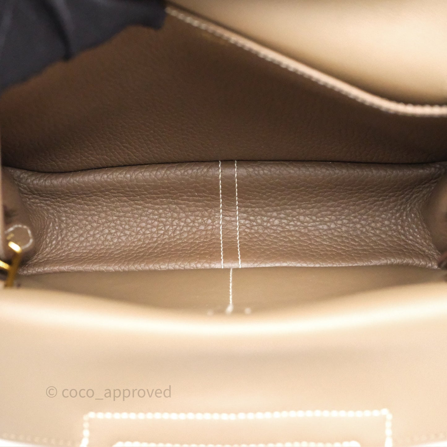 Hermès Halzan 25 Etoupe 18 Clemence Gold Hardware