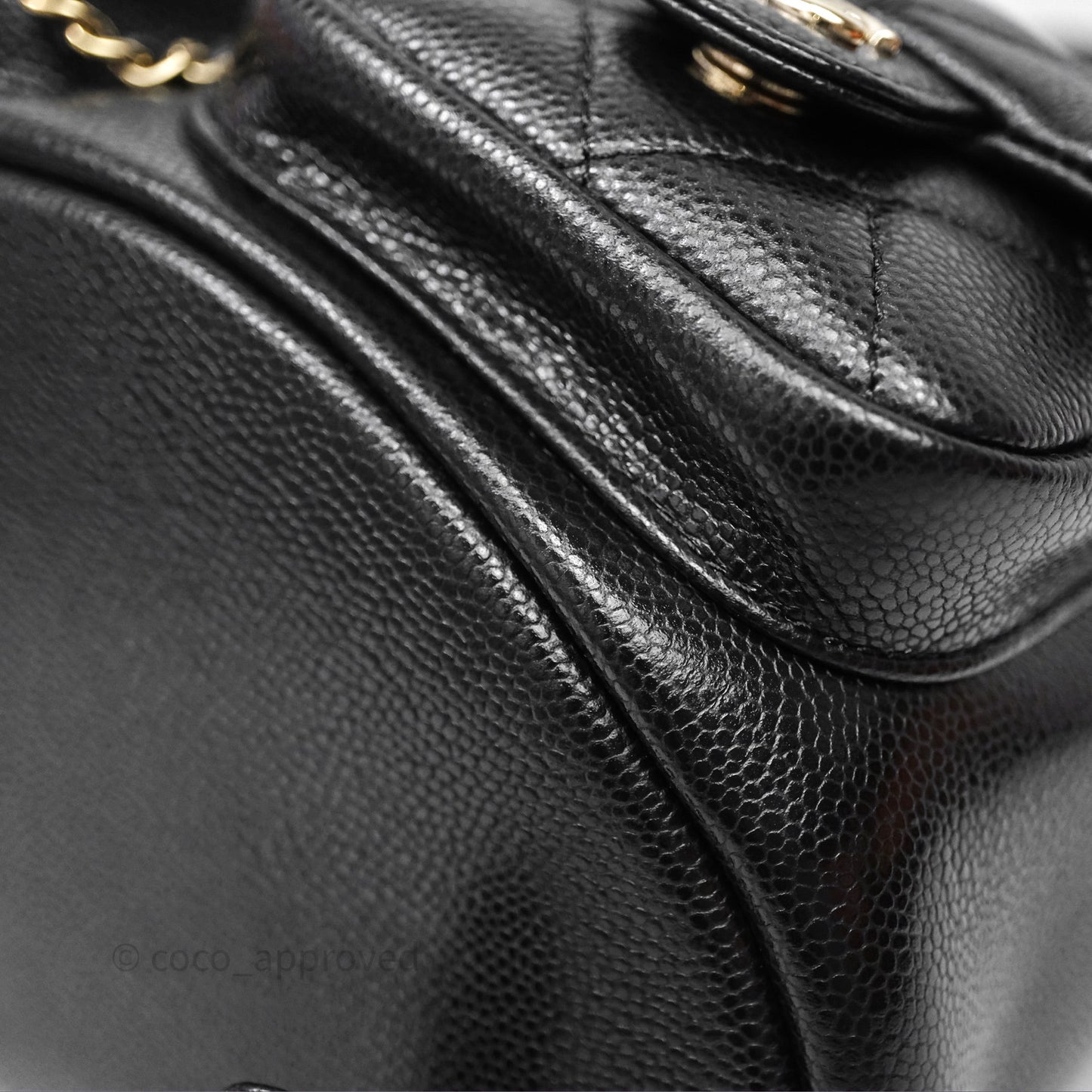 Chanel Duma Backpack Medium Black Caviar Gold Hardware
