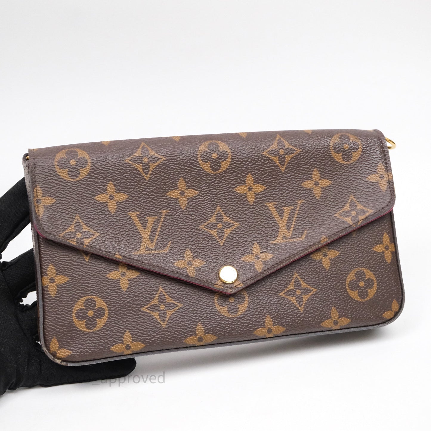 Louis Vuitton Félicie Pochette Clutch Monogram Canvas Gold Hardware
