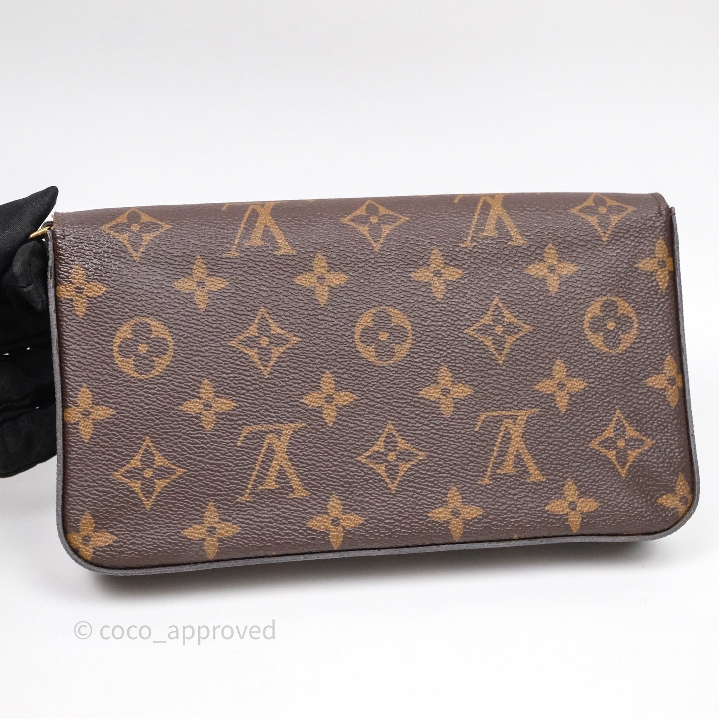 Louis Vuitton Félicie Pochette Clutch Monogram Canvas Gold Hardware