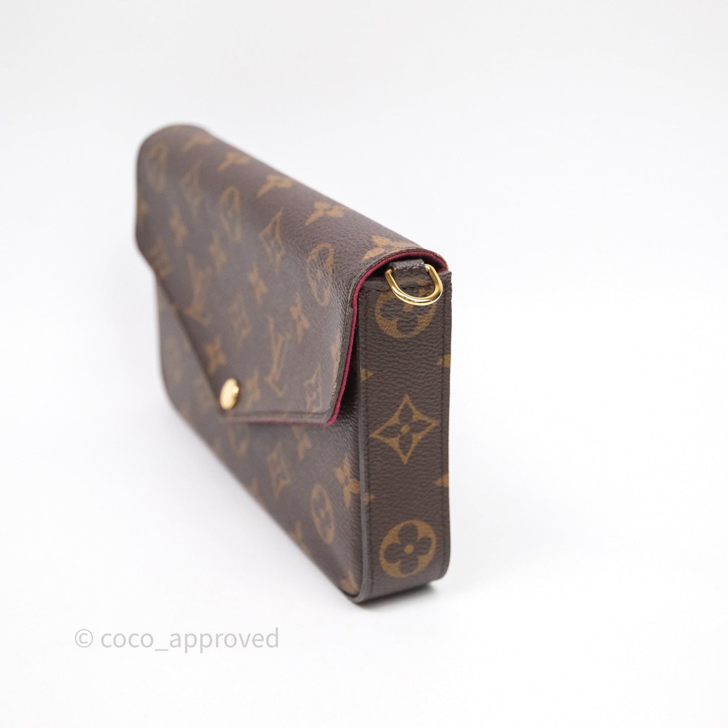 Louis Vuitton Félicie Pochette Clutch Monogram Canvas Gold Hardware