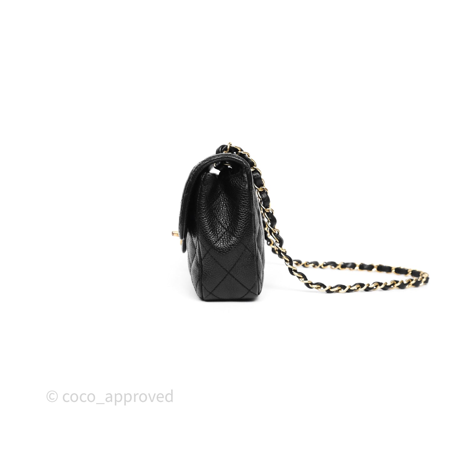 Chanel Quilted East West Flap Bag Black Caviar Gold Hardware