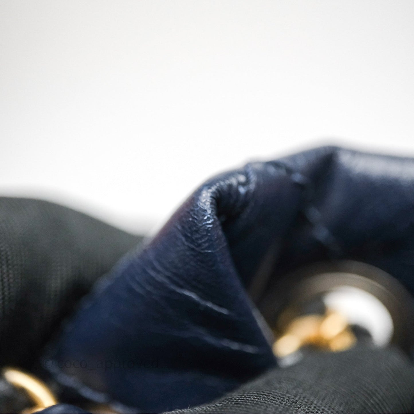 Chanel Small Gabrielle Backpack Navy Black Aged Calfskin
