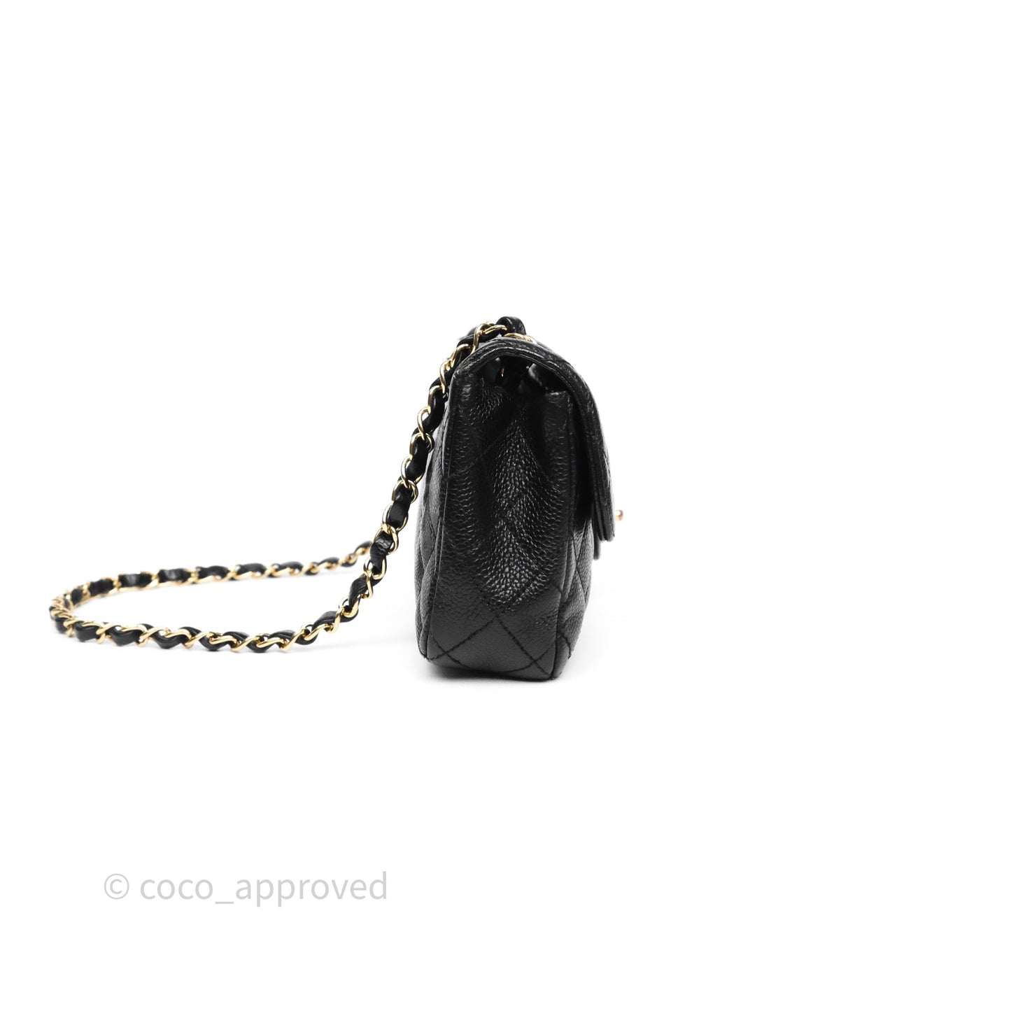 Chanel Quilted East West Flap Bag Black Caviar Gold Hardware