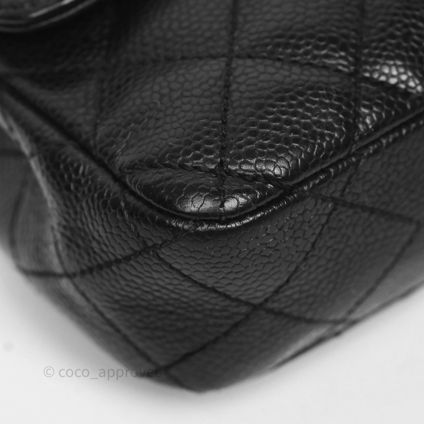 Chanel Quilted East West Flap Bag Black Caviar Gold Hardware