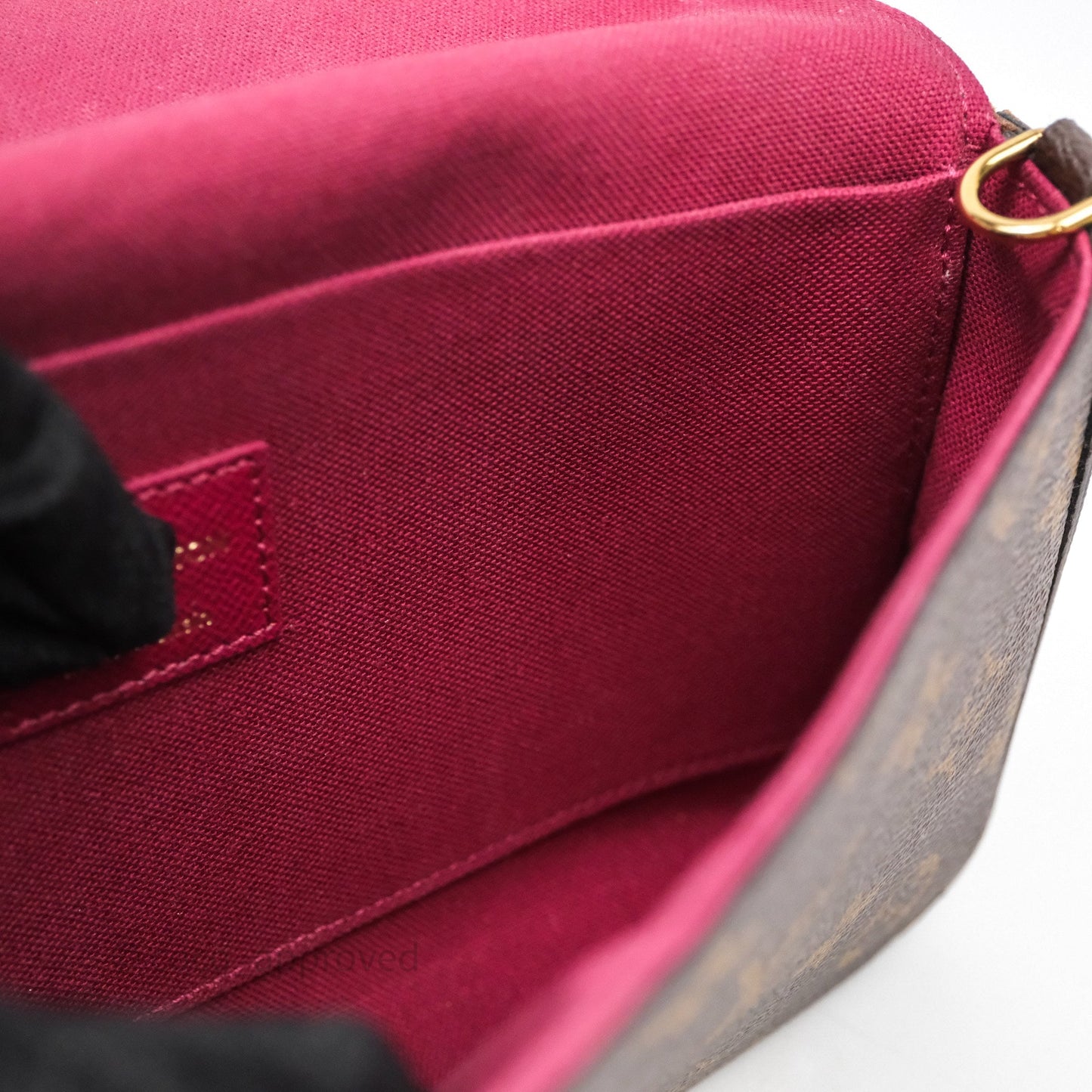 Louis Vuitton Félicie Pochette Clutch Monogram Canvas Gold Hardware