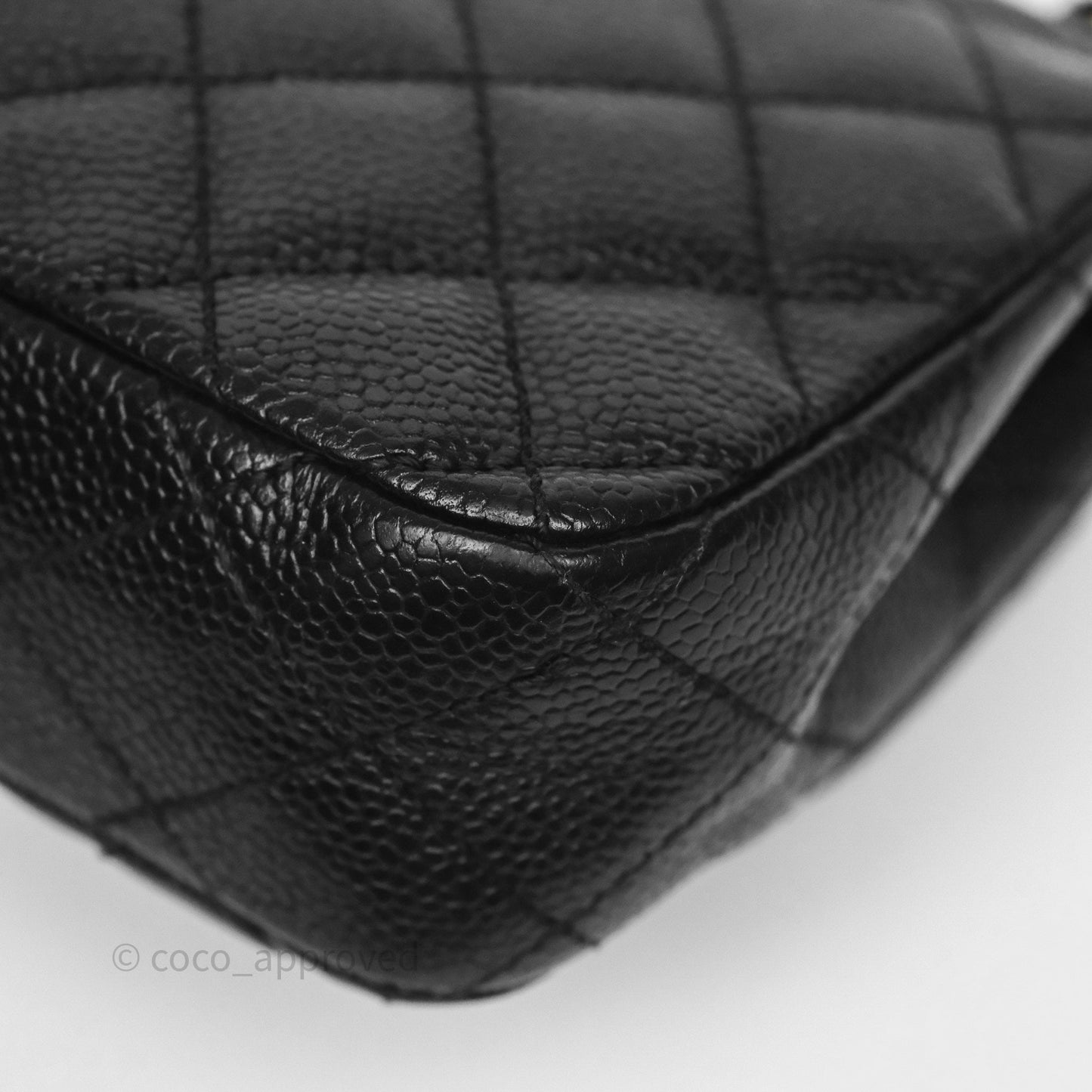Chanel Quilted East West Flap Bag Black Caviar Gold Hardware