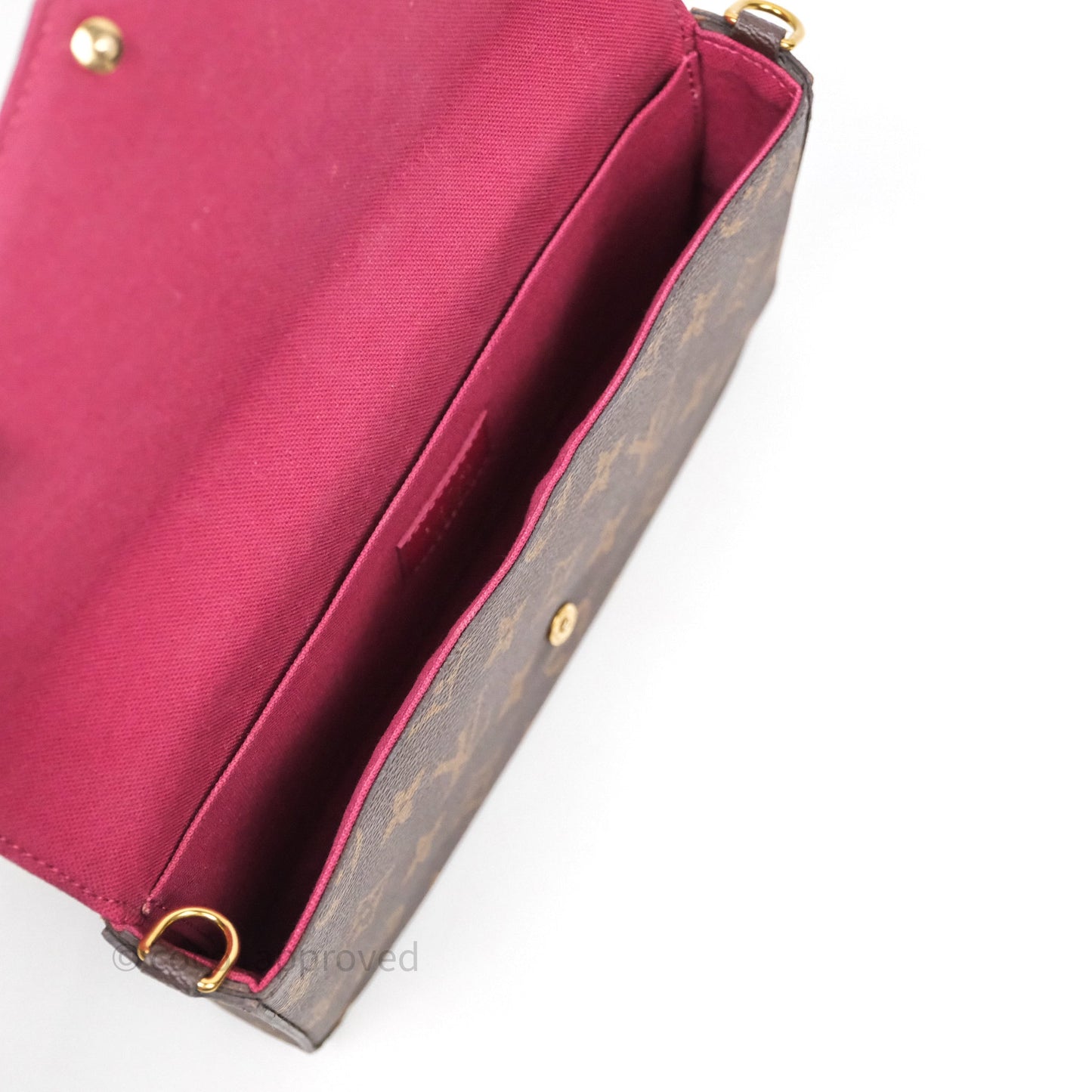 Louis Vuitton Félicie Pochette Clutch Monogram Canvas Gold Hardware