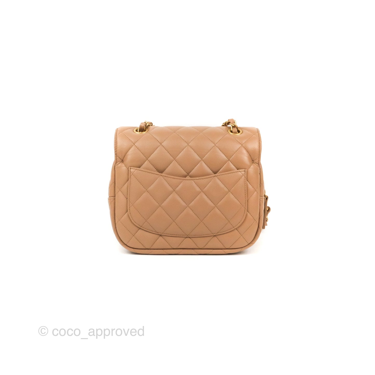Chanel Small Flap Bag Dark Beige Caviar Gold Hardware 22K