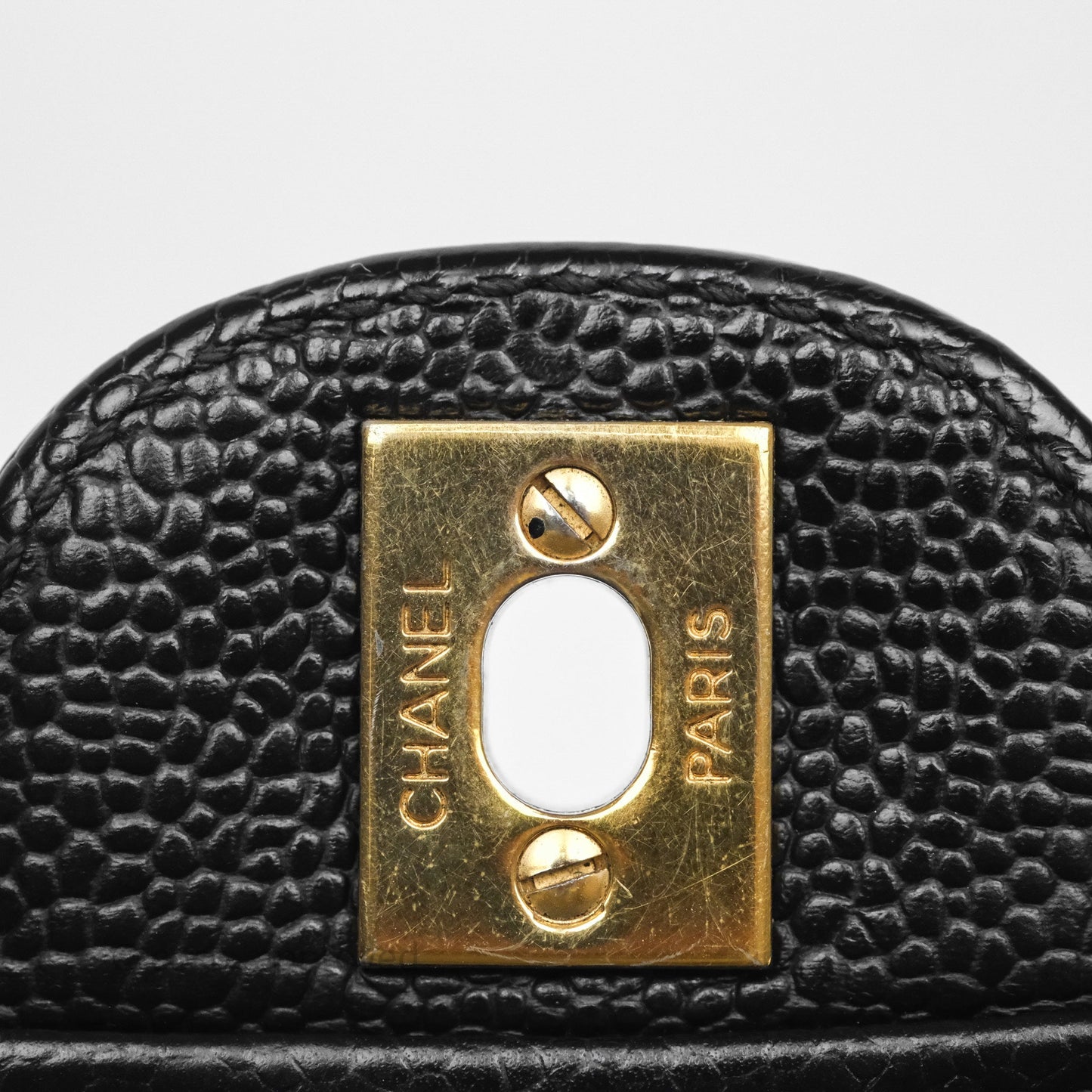 Chanel Quilted East West Flap Bag Black Caviar Gold Hardware