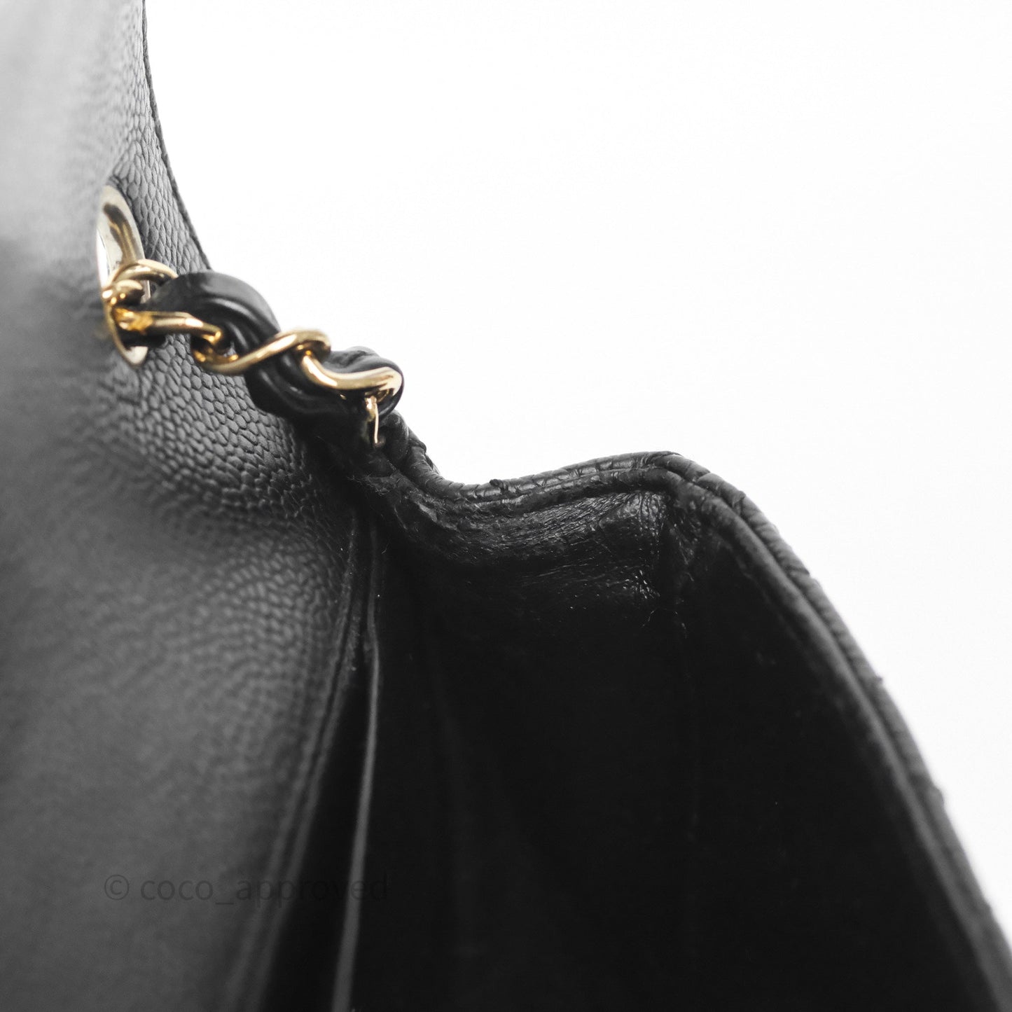 Chanel Quilted East West Flap Bag Black Caviar Gold Hardware