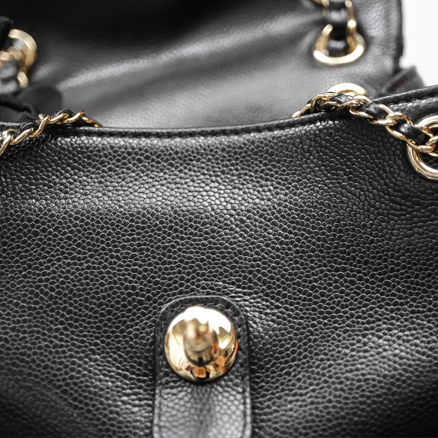 Chanel Duma Backpack Medium Black Caviar Gold Hardware