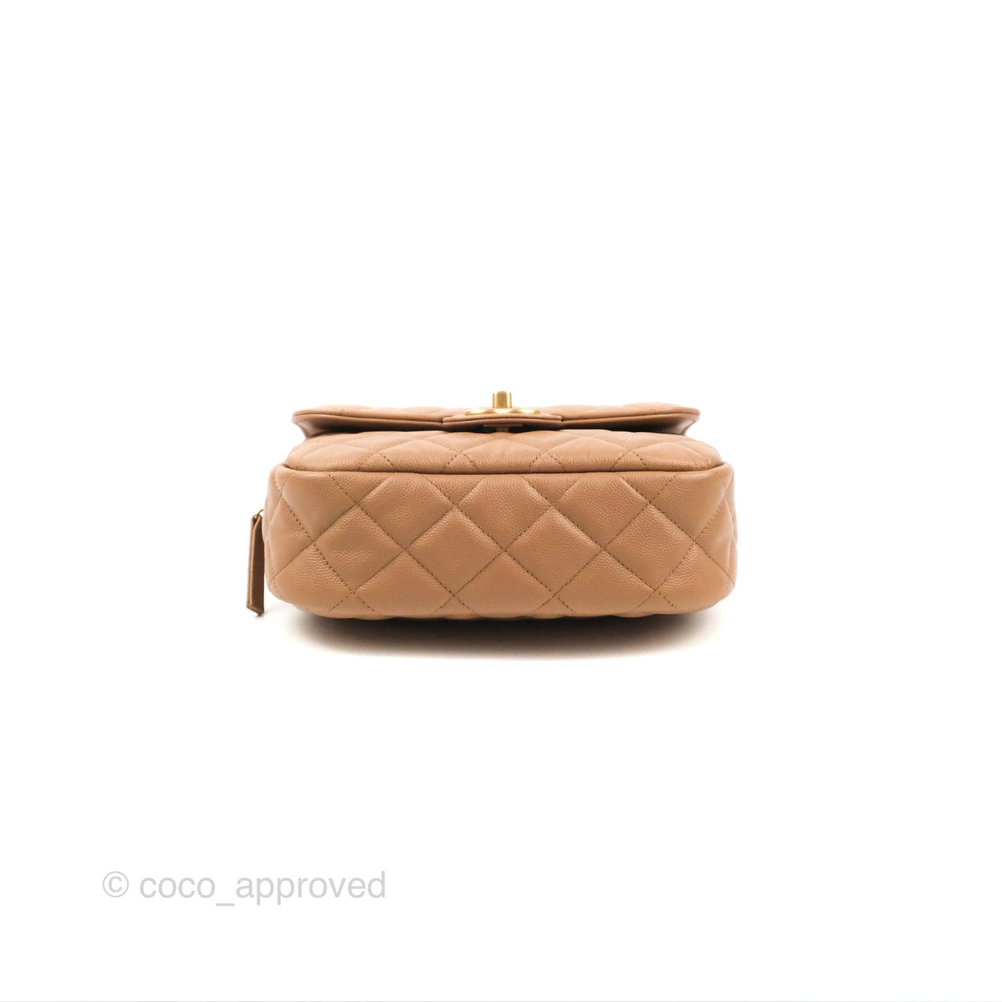Chanel Small Flap Bag Dark Beige Caviar Gold Hardware 22K