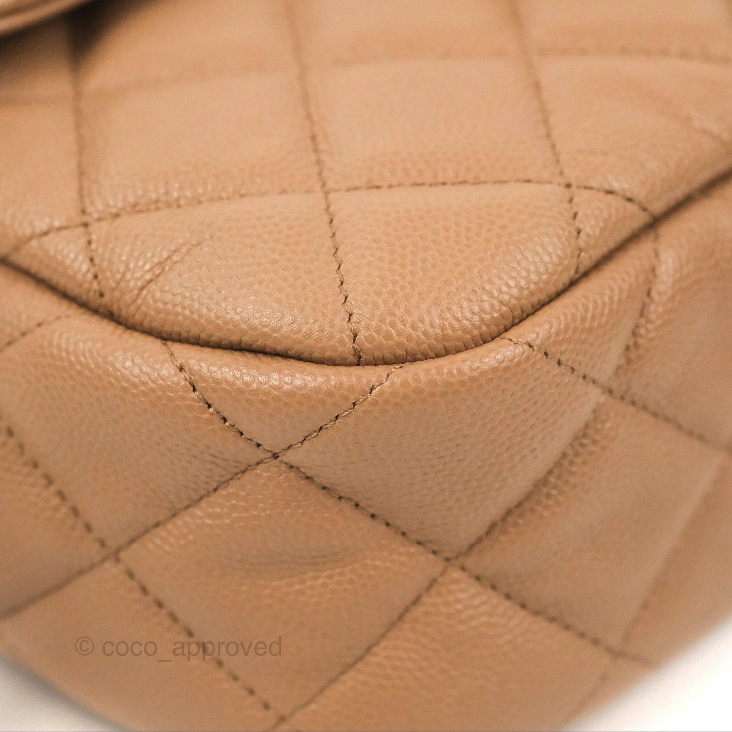 Chanel Small Flap Bag Dark Beige Caviar Gold Hardware 22K