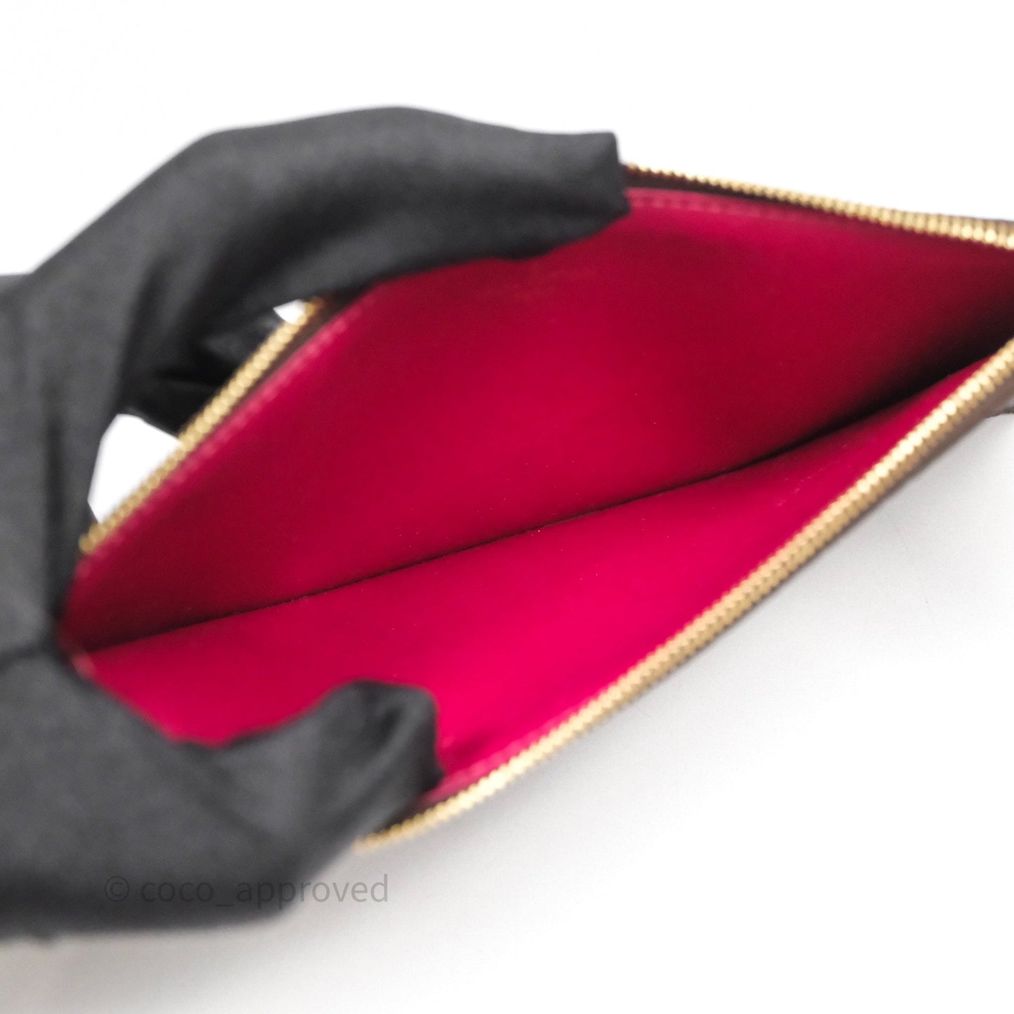 Louis Vuitton Félicie Pochette Clutch Monogram Canvas Gold Hardware