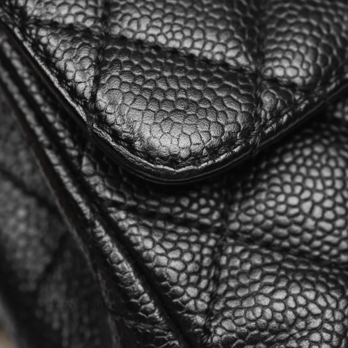 Chanel Quilted East West Flap Bag Black Caviar Gold Hardware