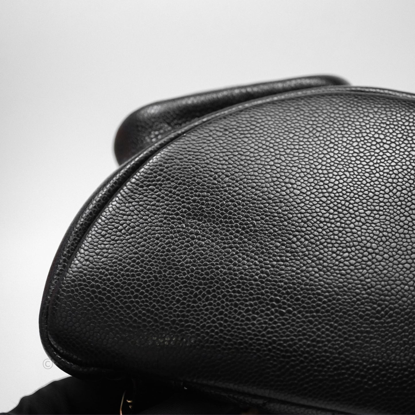 Chanel Duma Backpack Medium Black Caviar Gold Hardware