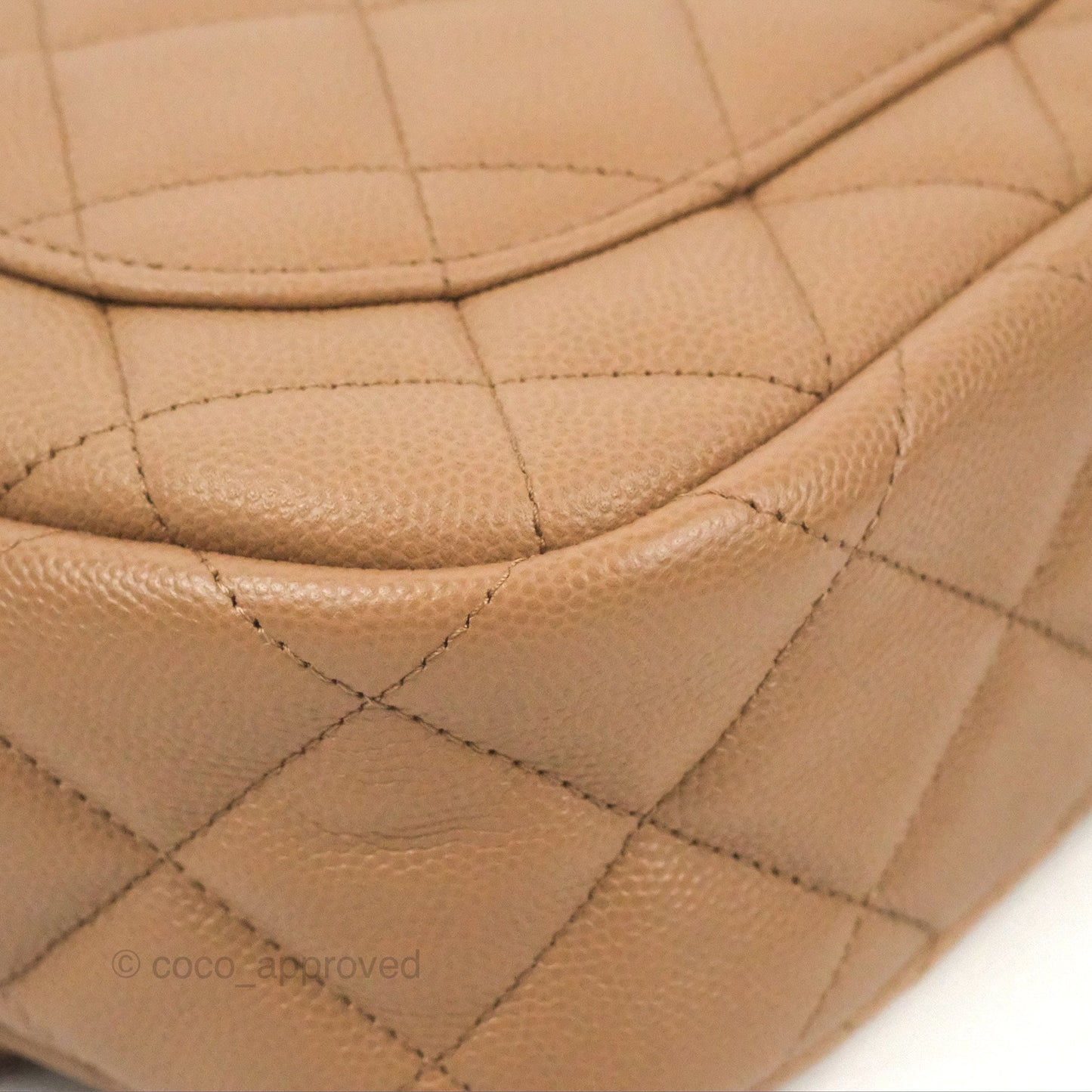 Chanel Small Flap Bag Dark Beige Caviar Gold Hardware 22K