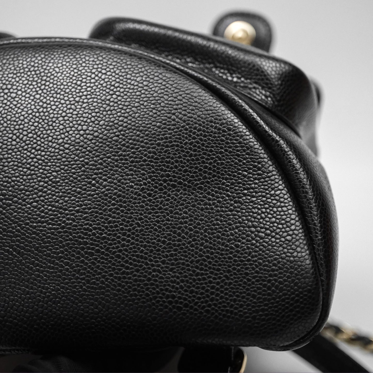 Chanel Duma Backpack Medium Black Caviar Gold Hardware