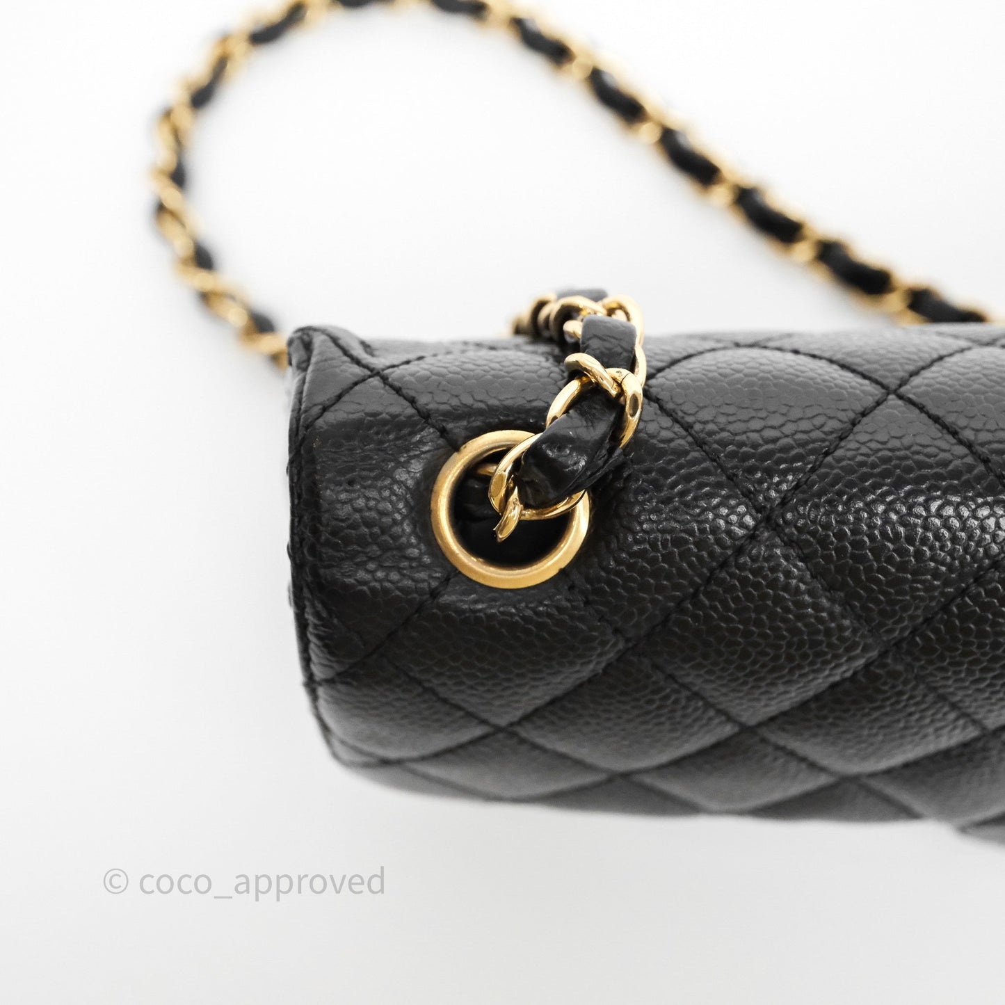 Chanel Quilted East West Flap Bag Black Caviar Gold Hardware