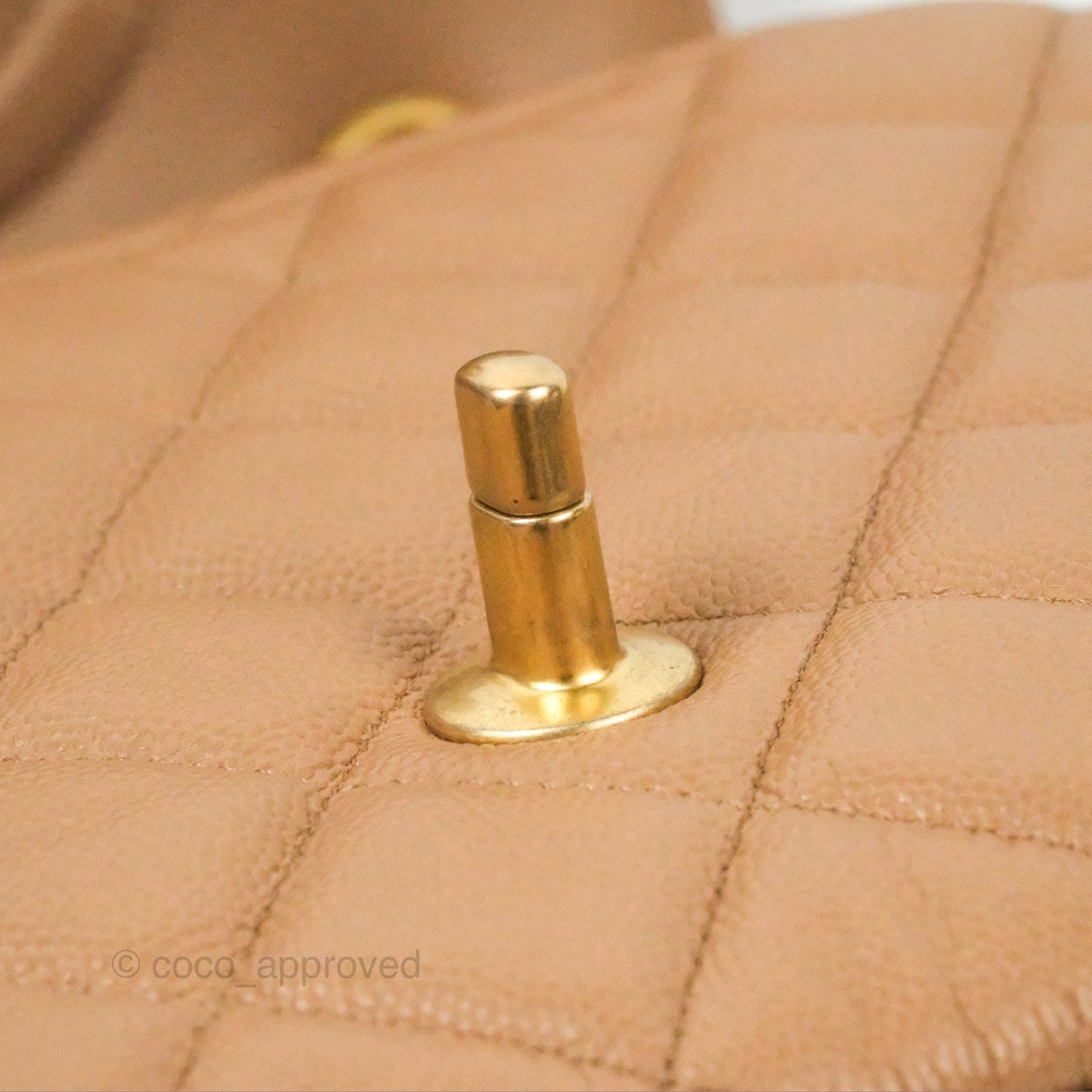 Chanel Small Flap Bag Dark Beige Caviar Gold Hardware 22K