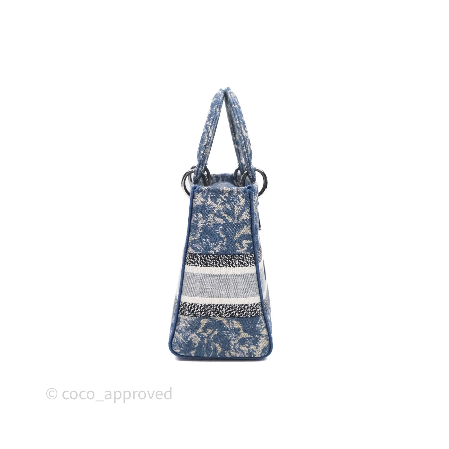 Christian Dior Medium Lady D-Lite Bag Blue Toile de Jouy Embroidery