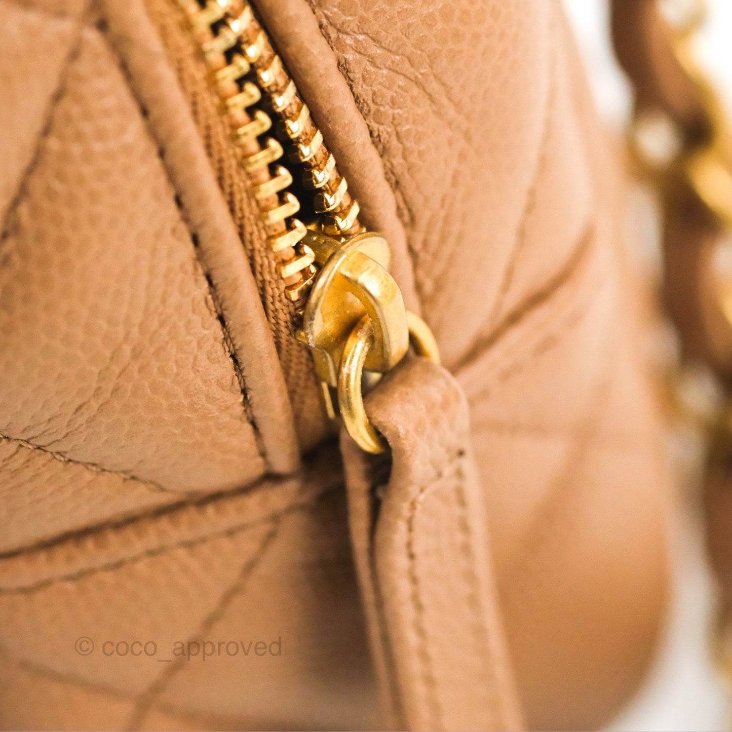 Chanel Small Flap Bag Dark Beige Caviar Gold Hardware 22K