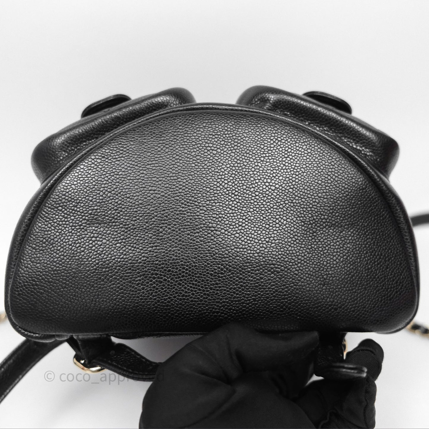 Chanel Duma Backpack Medium Black Caviar Gold Hardware