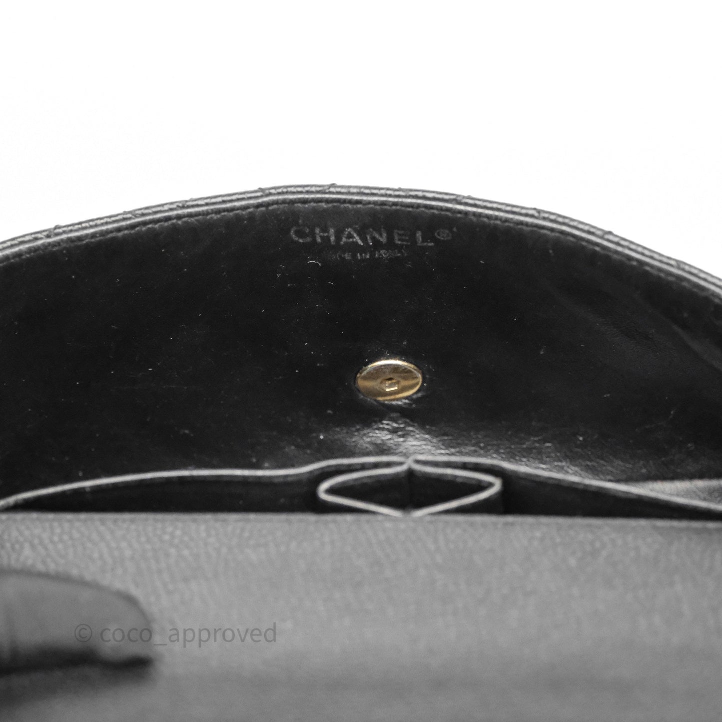 Chanel Quilted East West Flap Bag Black Caviar Gold Hardware