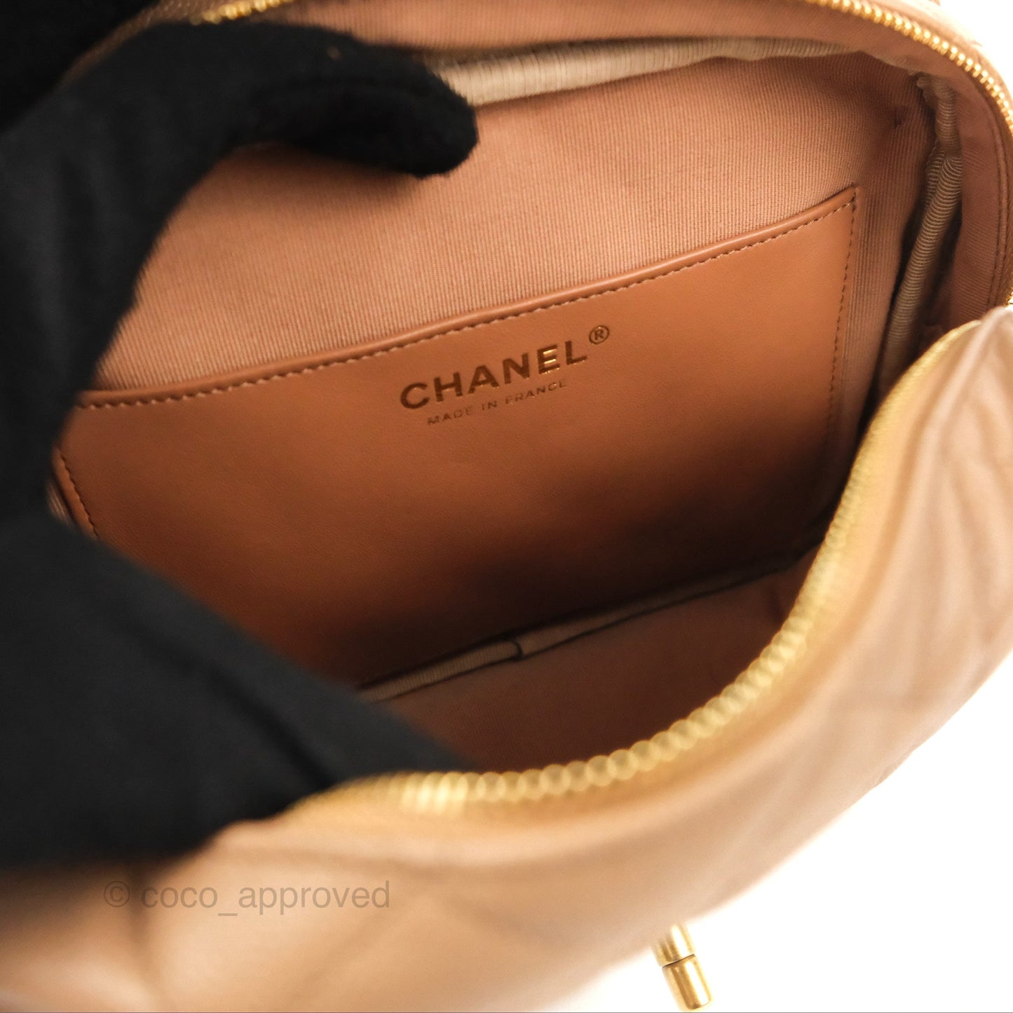 Chanel Small Flap Bag Dark Beige Caviar Gold Hardware 22K