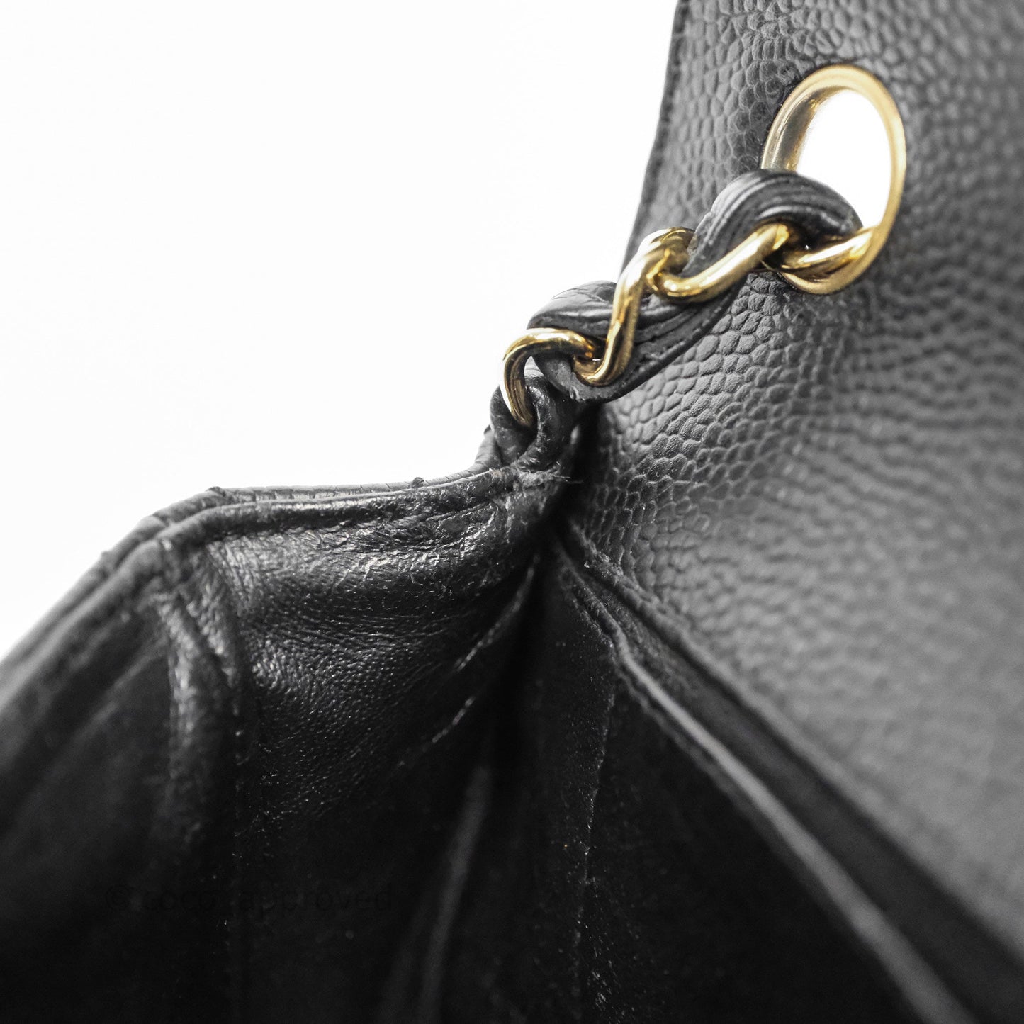 Chanel Quilted East West Flap Bag Black Caviar Gold Hardware