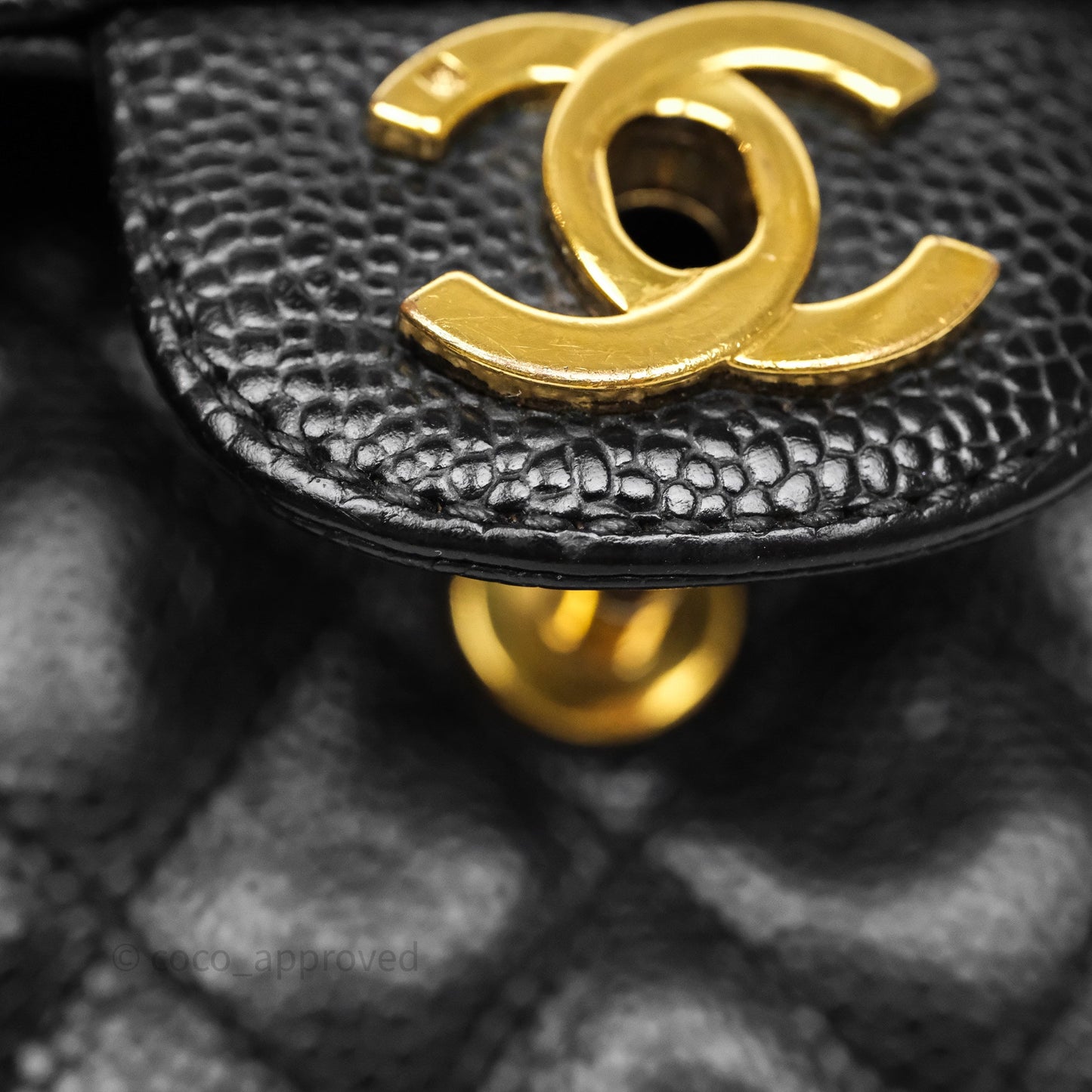 Chanel Quilted East West Flap Bag Black Caviar Gold Hardware