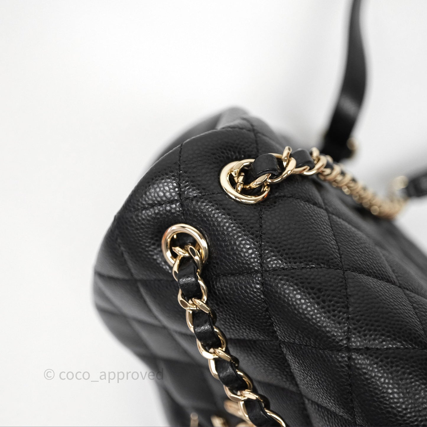 Chanel Duma Backpack Medium Black Caviar Gold Hardware