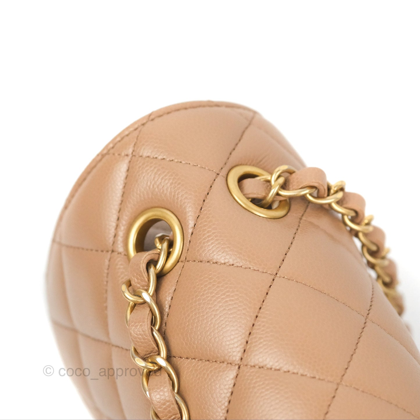 Chanel Small Flap Bag Dark Beige Caviar Gold Hardware 22K