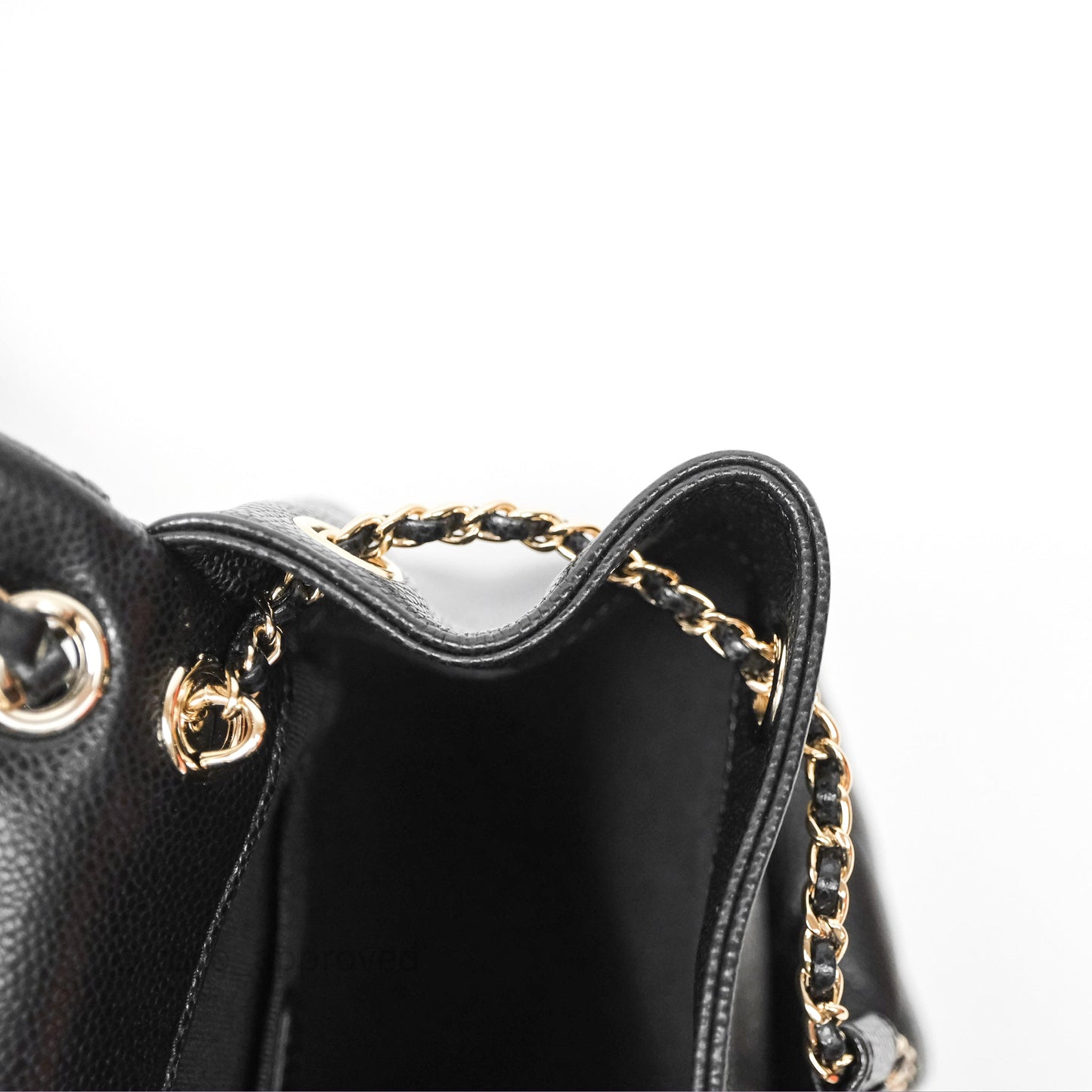 Chanel Duma Backpack Medium Black Caviar Gold Hardware