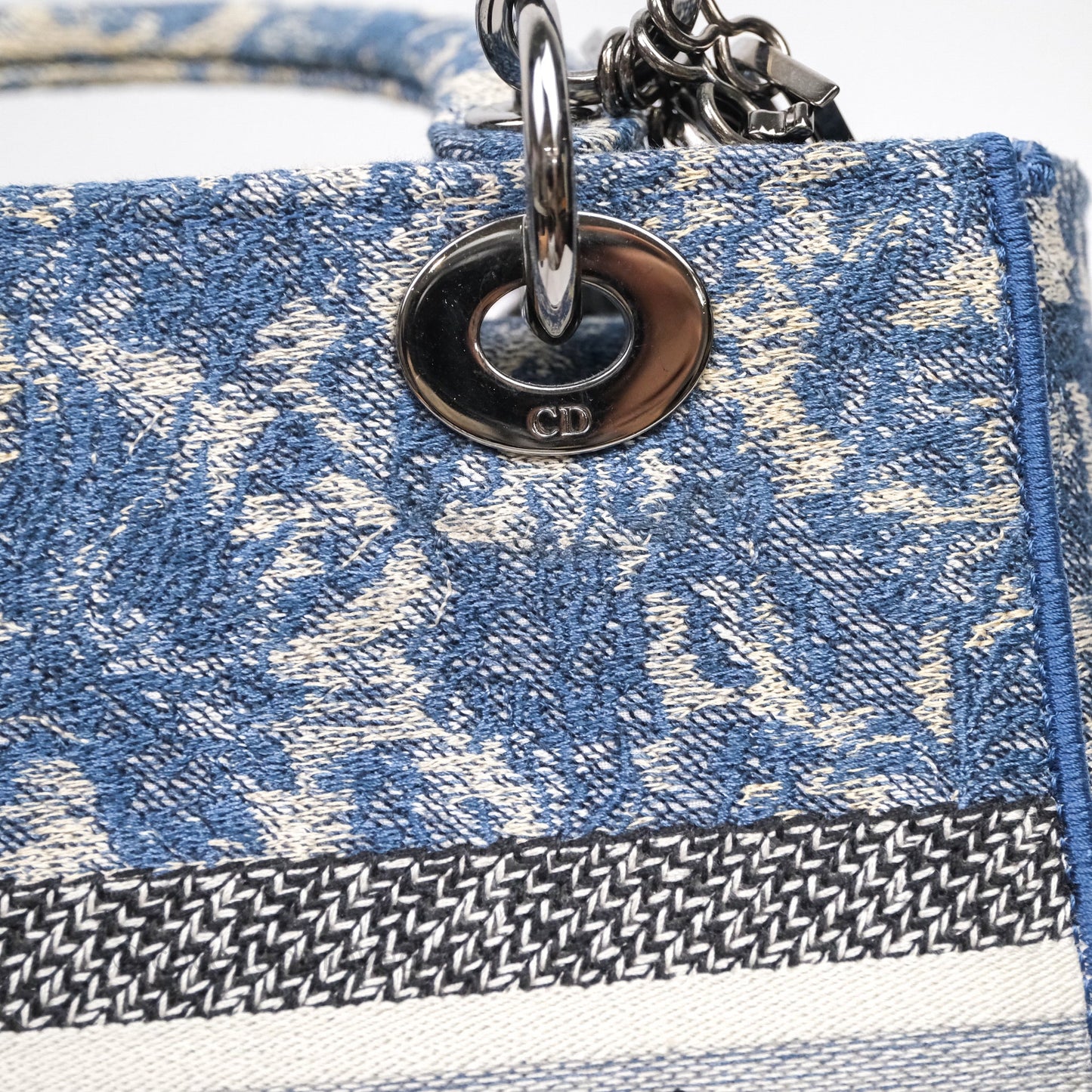 Christian Dior Medium Lady D-Lite Bag Blue Toile de Jouy Embroidery