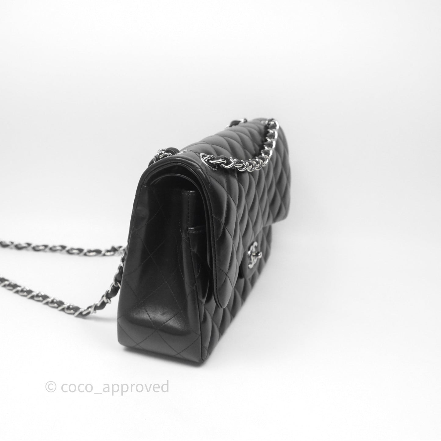 Chanel Jumbo Double Flap Black Lambskin Silver Hardware⁣⁣