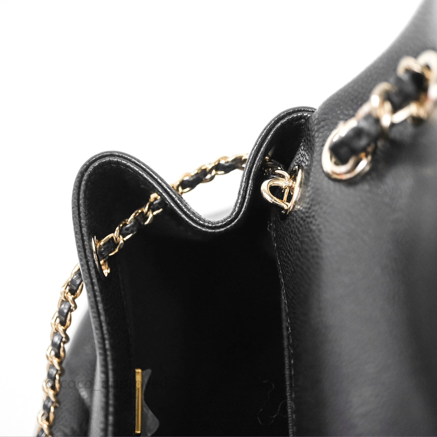 Chanel Duma Backpack Medium Black Caviar Gold Hardware
