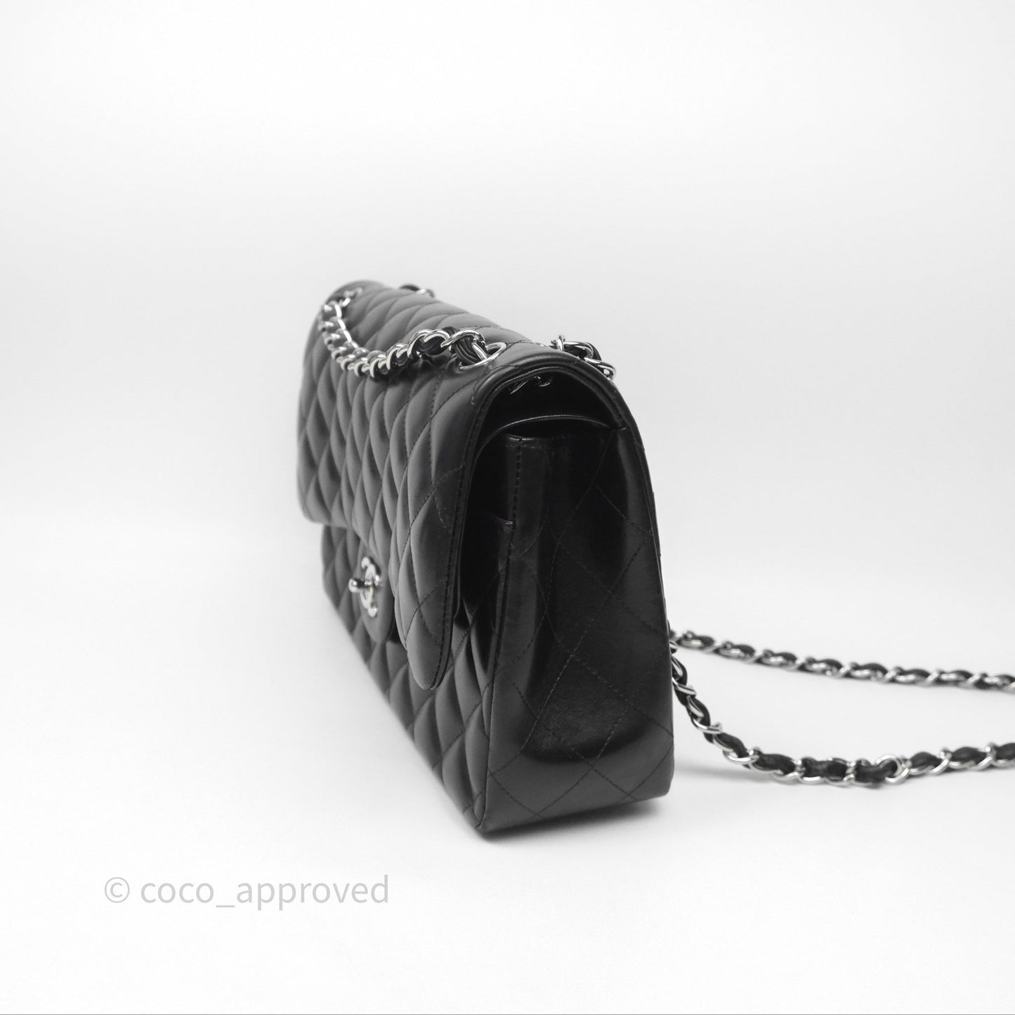 Chanel Jumbo Double Flap Black Lambskin Silver Hardware⁣⁣
