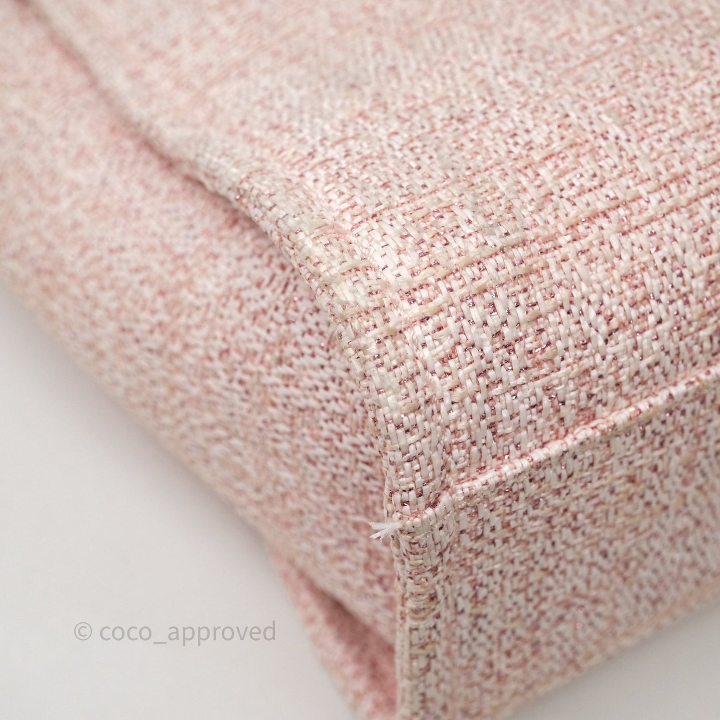 Chanel Medium Deauville Pink Glitter Raffia Gold Hardware